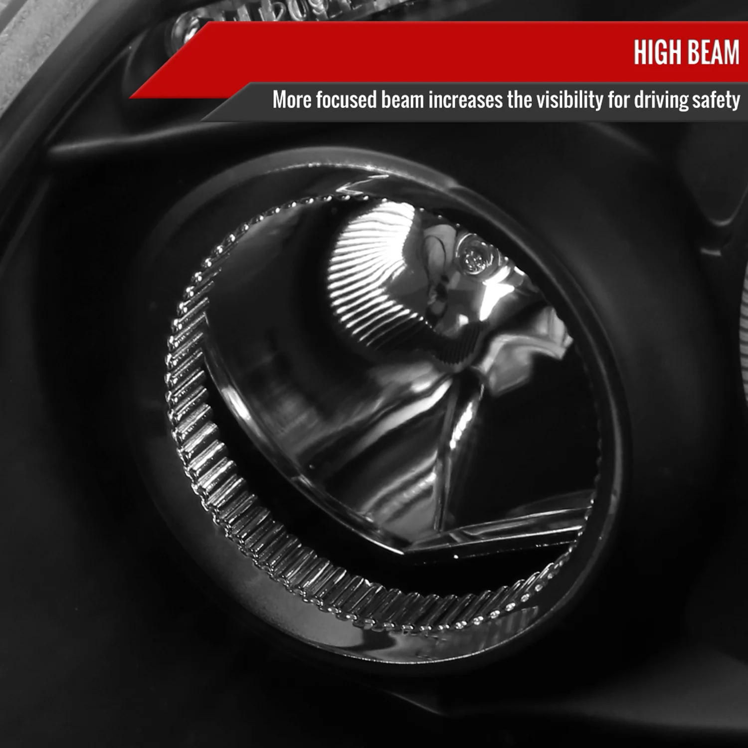 1998-2005 VW Beetle Halo Projector Headlights Matte Black/Clear Lens - Image 4
