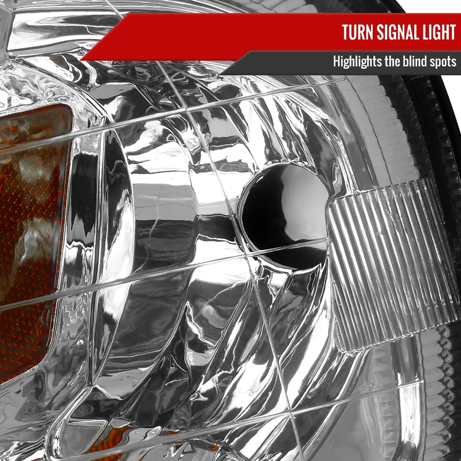 1999-2000 Honda Civic Crystal Headlights w/ Amber Reflector Chrome/Clear Lens - Image 4