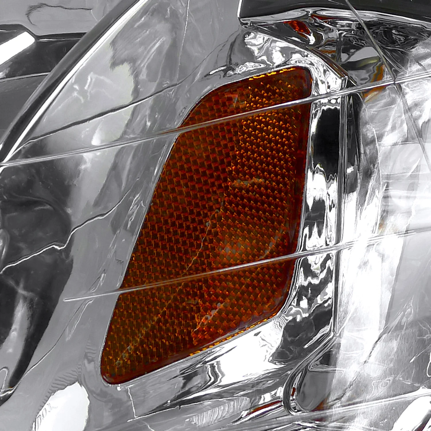 1999-2000 Honda Civic Crystal Headlights w/ Amber Reflector Chrome/Clear Lens - Image 5