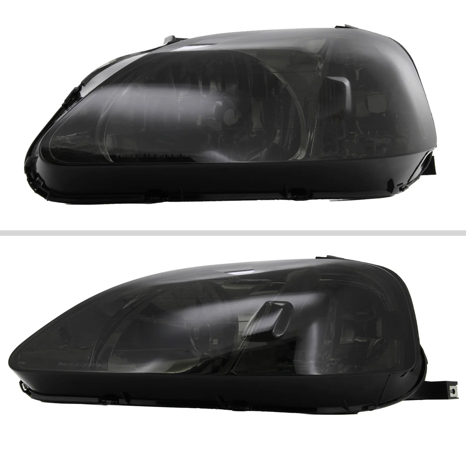 1999-2000 Honda Civic Factory Style Crystal Headlights Chrome/Smoke Lens - Image 2