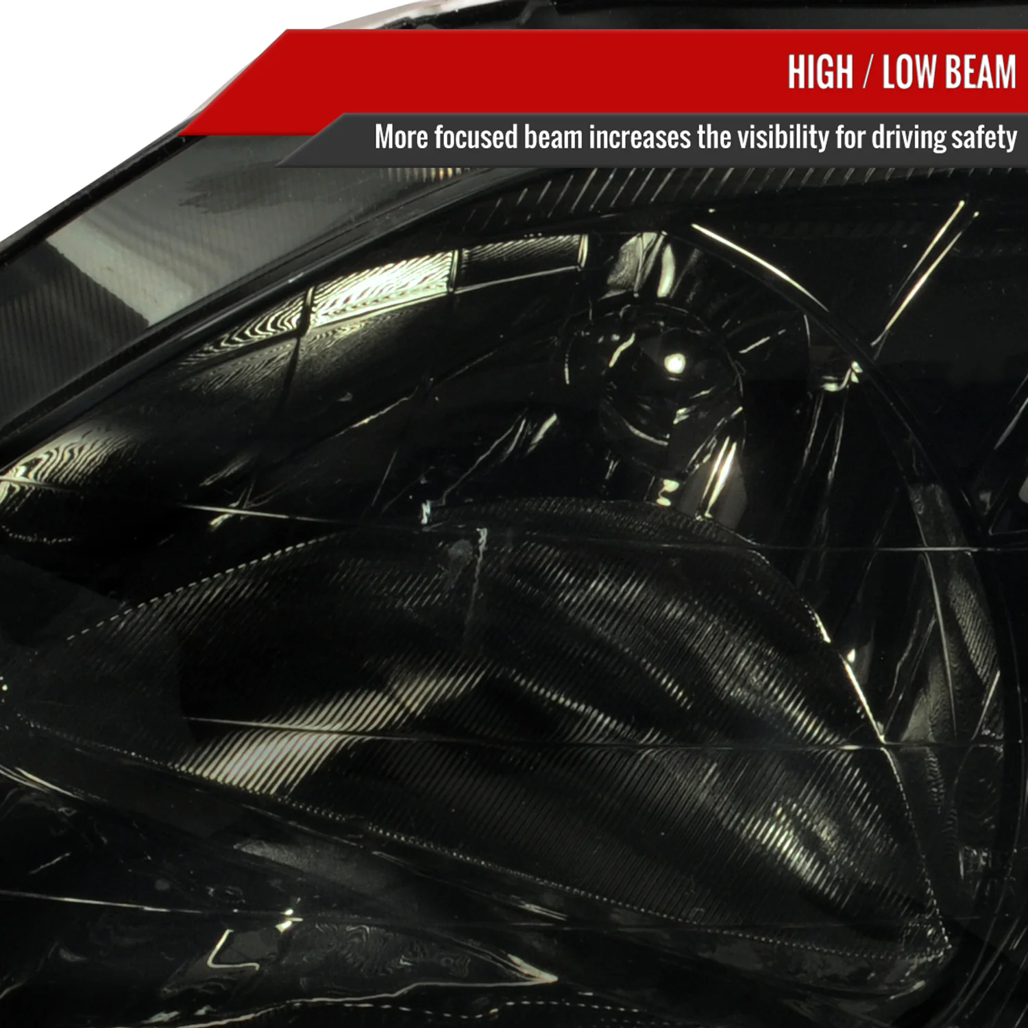 1999-2000 Honda Civic Factory Style Crystal Headlights Chrome/Smoke Lens - Image 3
