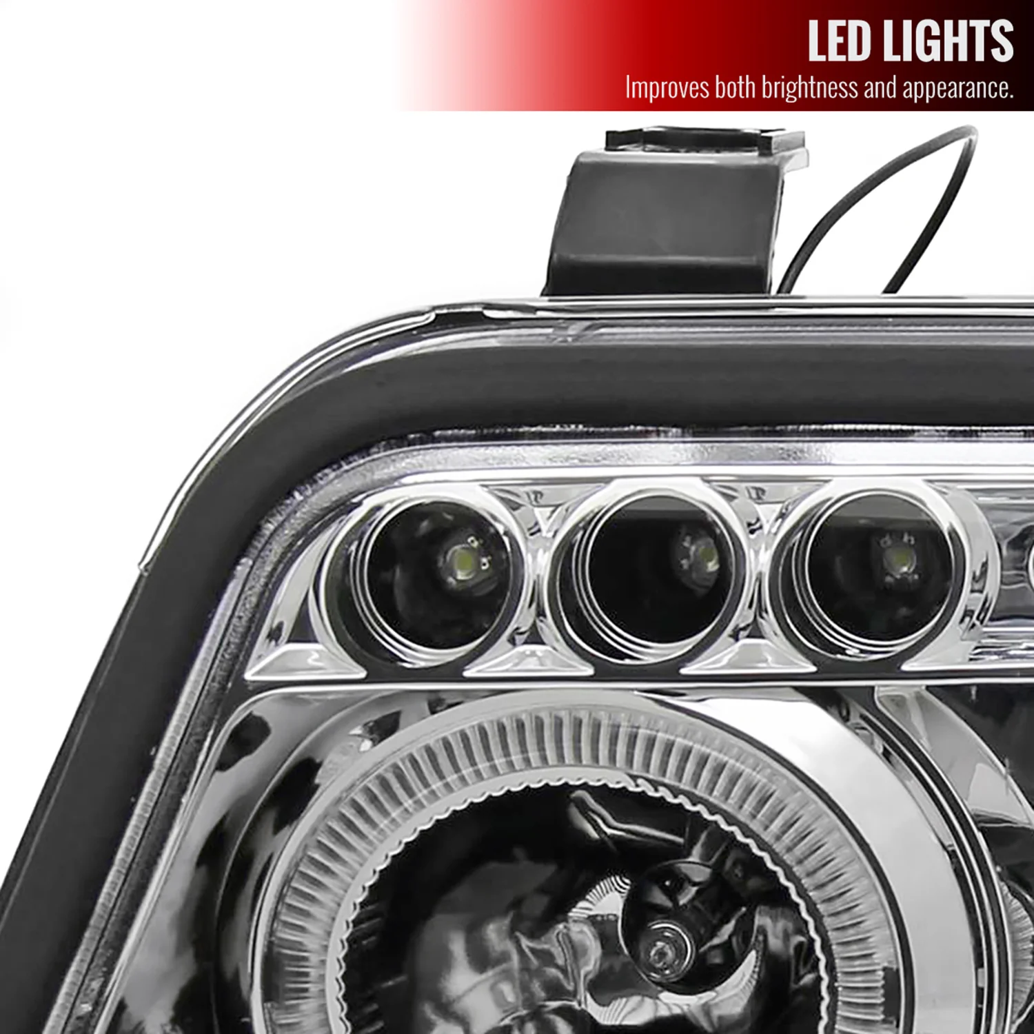 1999-2001 Audi A4/S4 Dual Halo Projector Headlights Chrome/Clear Lens - Image 6