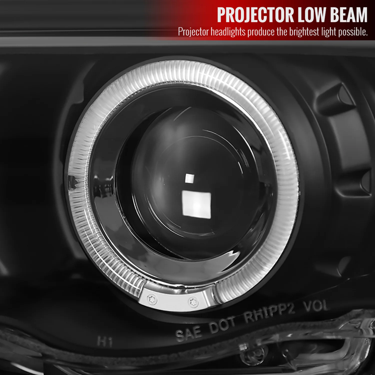 1999-2001 BMW E46 3 Series Sedan Dual Halo Projector Headlights Matt Black - Image 4