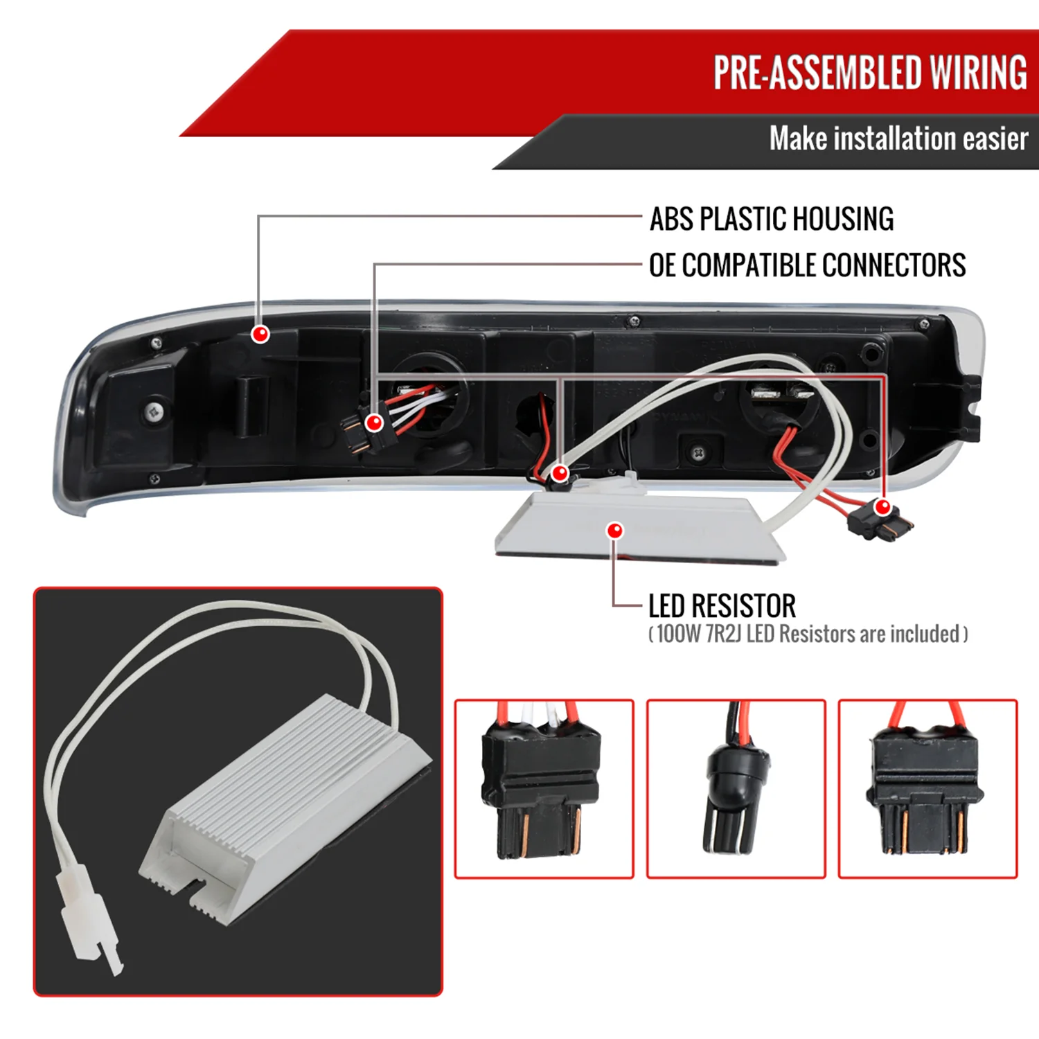 1999-2002 Chevy Silverado/ 00-2006 Tahoe Suburban LED Bumper Lights Chrome - Image 7