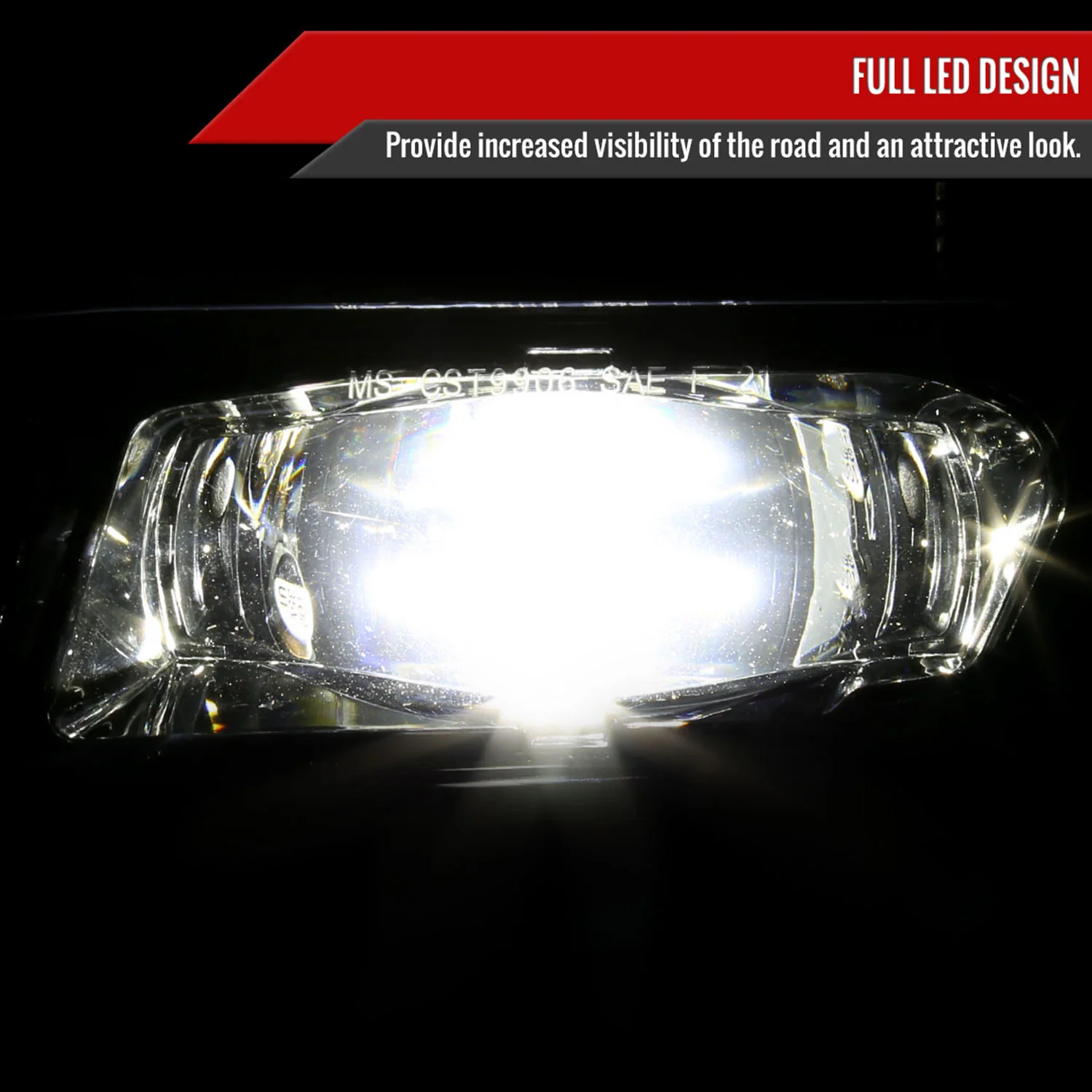 1999-2002 Chevy Silverado 1500/2500/3500 LED Fog Lights kit Glossy Black - Image 2