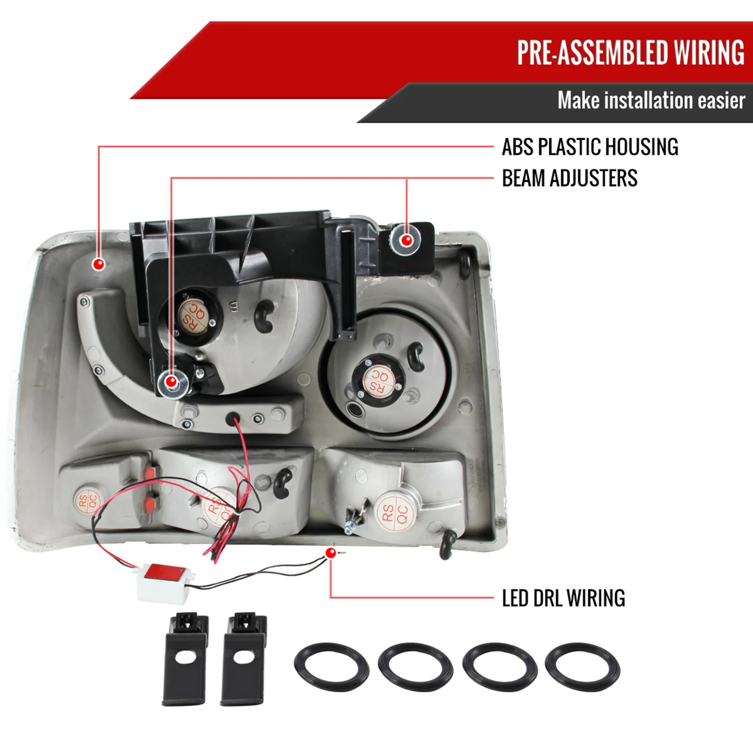 1999-2002 Chevy Silverado 1500 2500/Tahoe Suburban Factory Style Headlights - Image 7