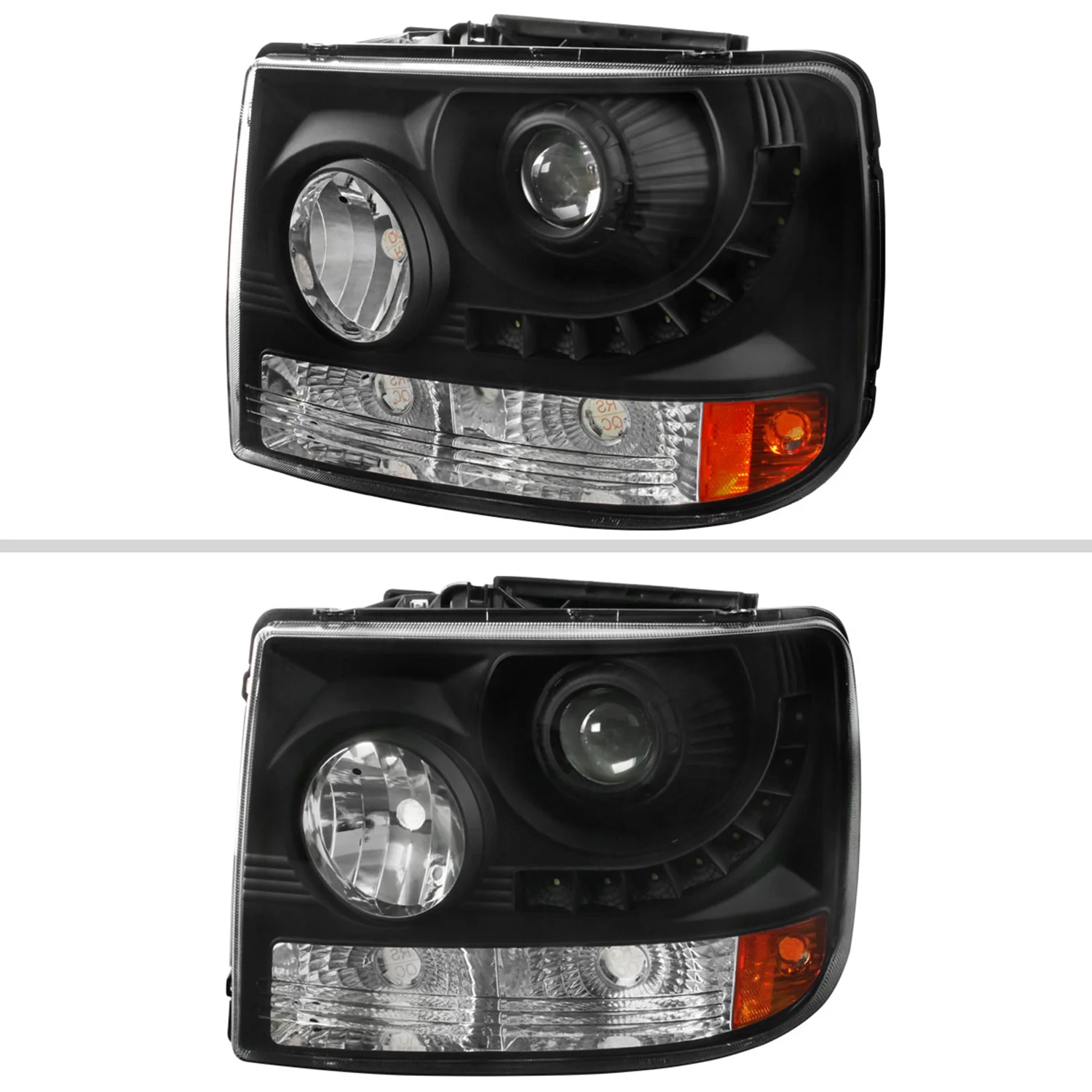 1999-2002 Chevy Silverado 1500 2500/Tahoe Suburban Headlights LED Light Black - Image 2