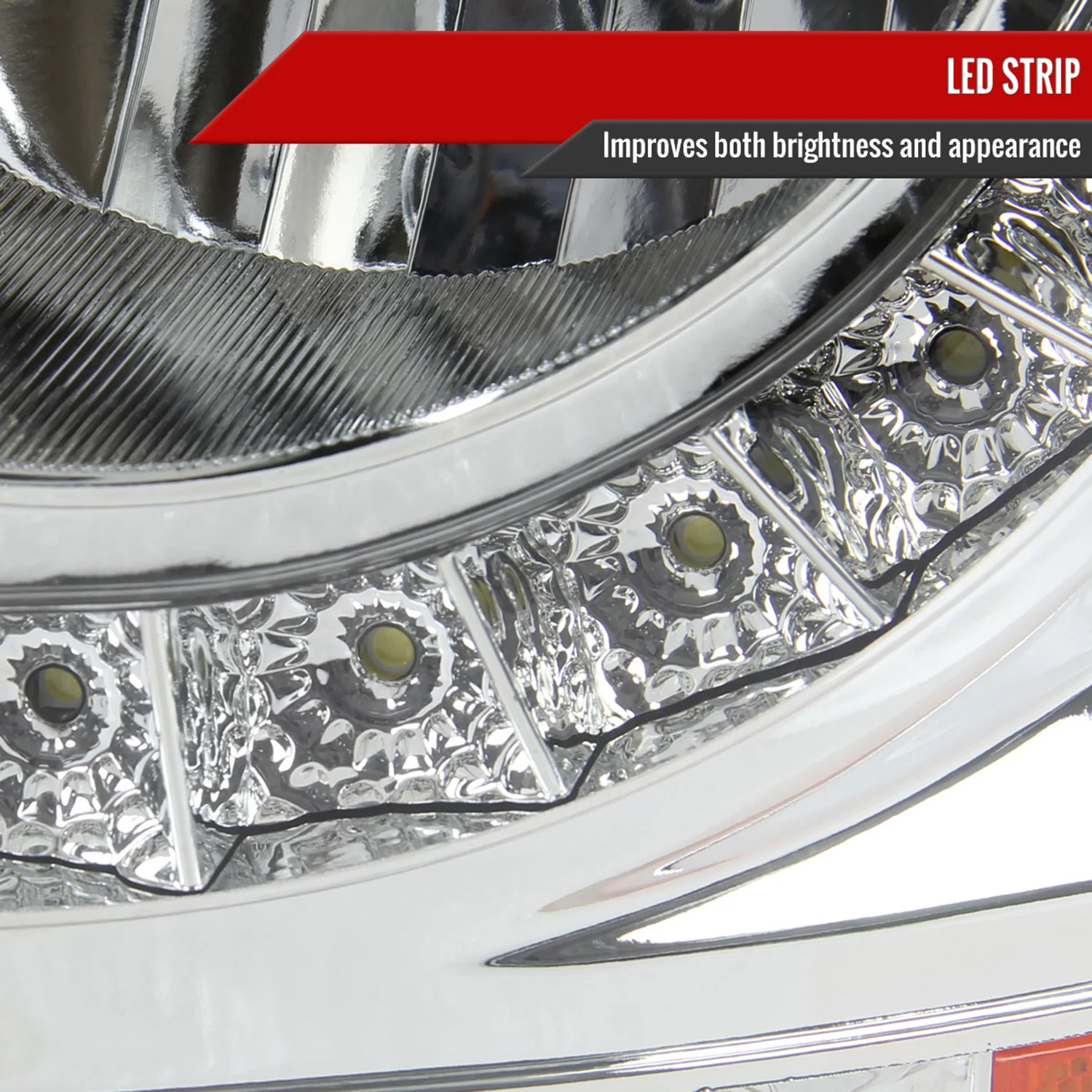 1999-2002 Chevy Silverado 1500 2500/Tahoe Suburban Headlights LED Light Chrome - Image 6