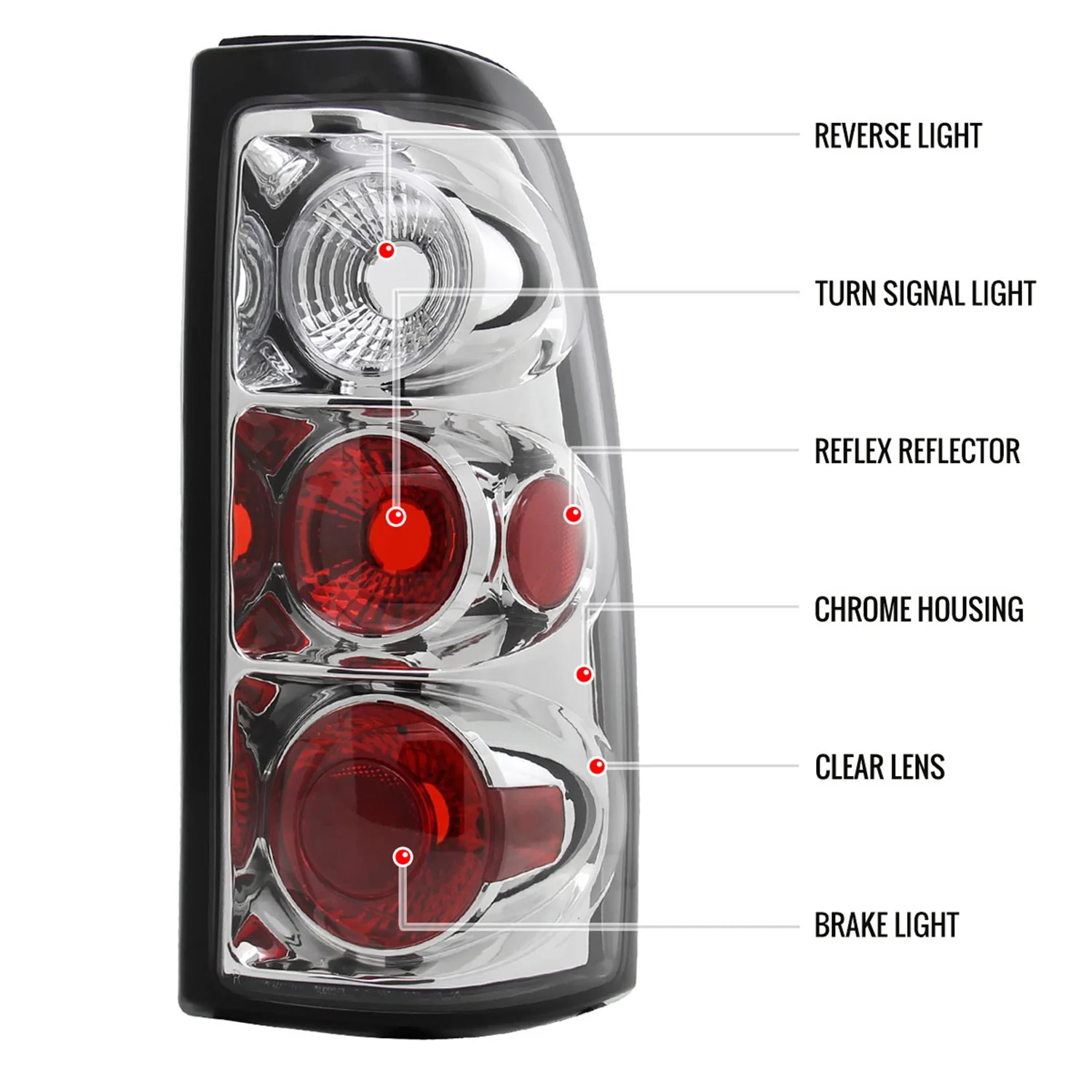 1999-2002 Chevy Silverado/ 1999-2006 GMC Sierra Tail Lights Chrome/Clear Lens - Image 6