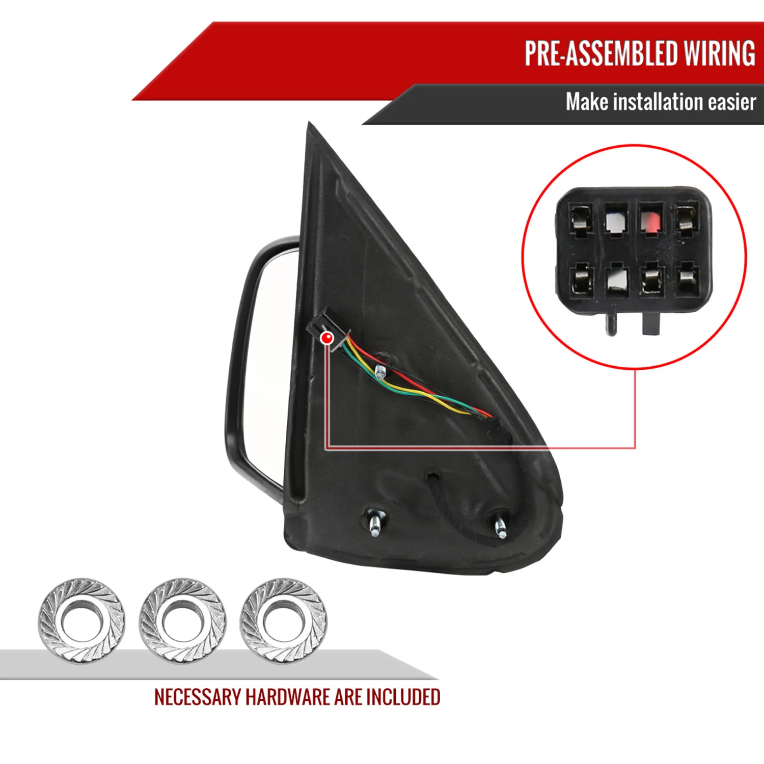 1999-2002 Chevy Silverado/Suburban/Sierra Heated Side Mirror Black Passenger - Image 7