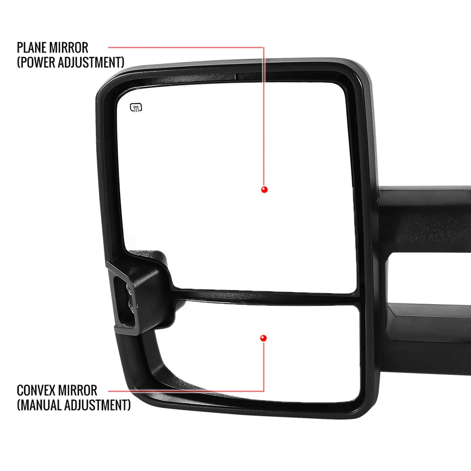 1999-2002 Chevy Silverado/Tahoe/Sierra/Yukon Heated Towing Mirrors Amber - Image 4