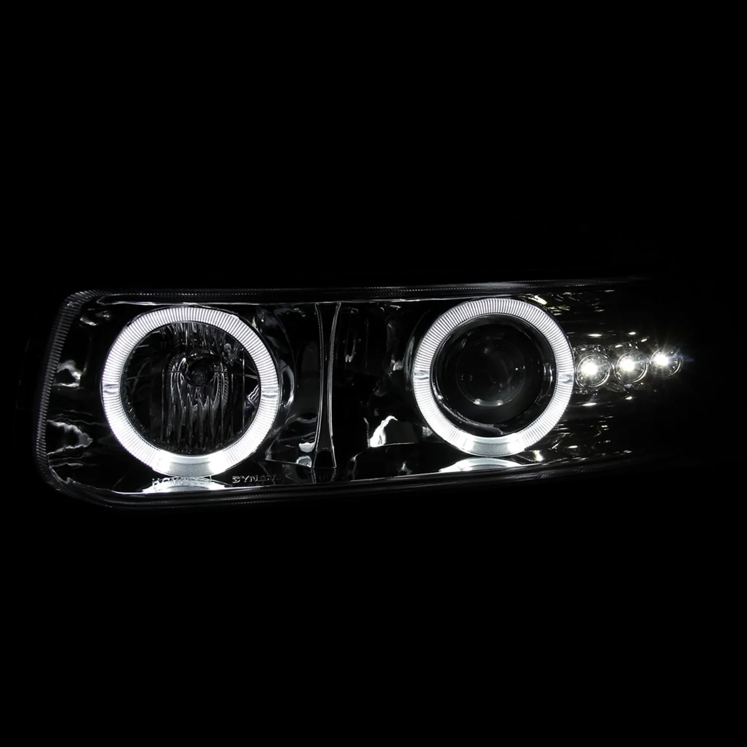 1999-2002 Chevy Silverado/ Tahoe/Suburban Dual Halo Headlights LED Chrome - Image 2