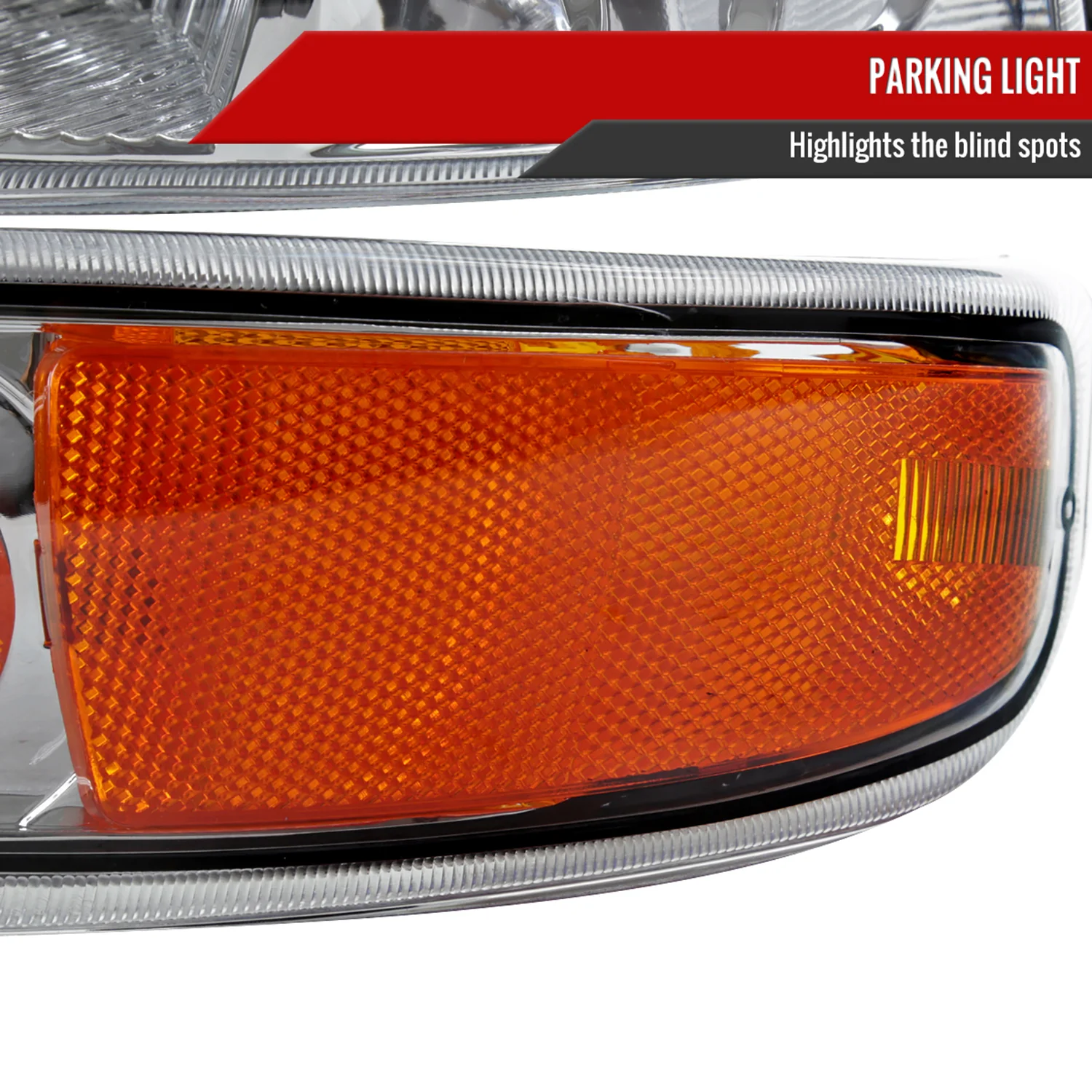 1999-2002 Chevy Silverado/Tahoe/Suburban Headlights Bumper Light Chrome - Image 6