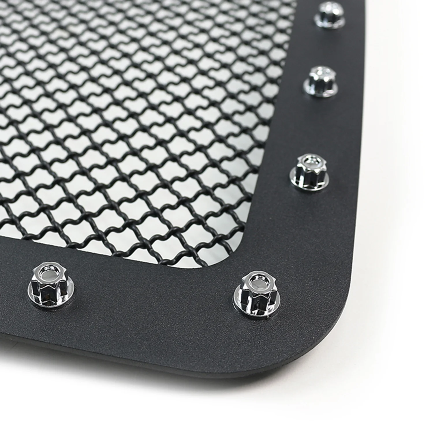 1999-2004 F-250/350/450/550/Excursion Rivet Black Steel 3PC Mesh Grille Insert - Image 4
