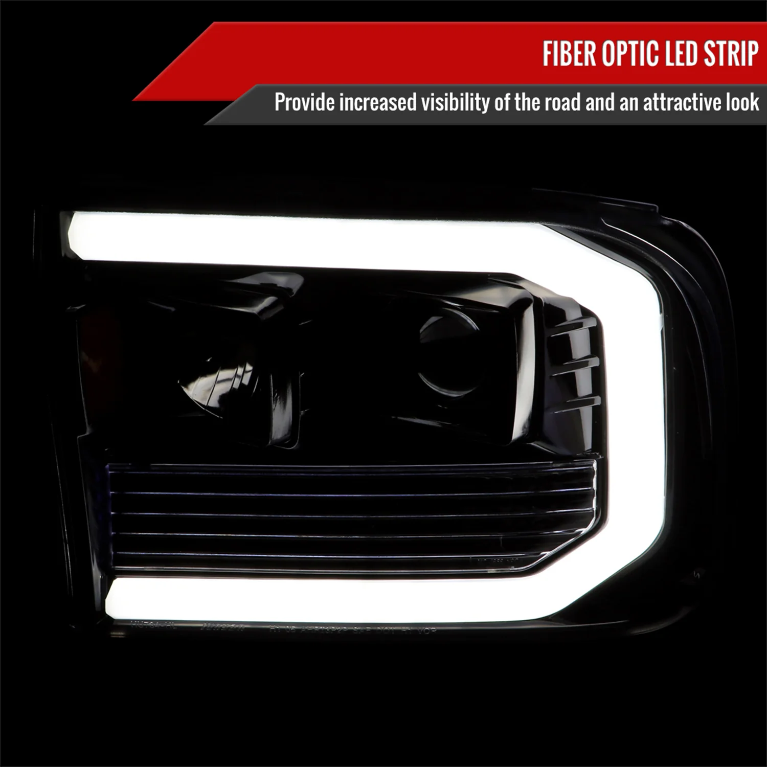 1999-2004 Ford F-250/350/450/550 /00-2004 Excursion LED Bar Headlights Black - Image 2