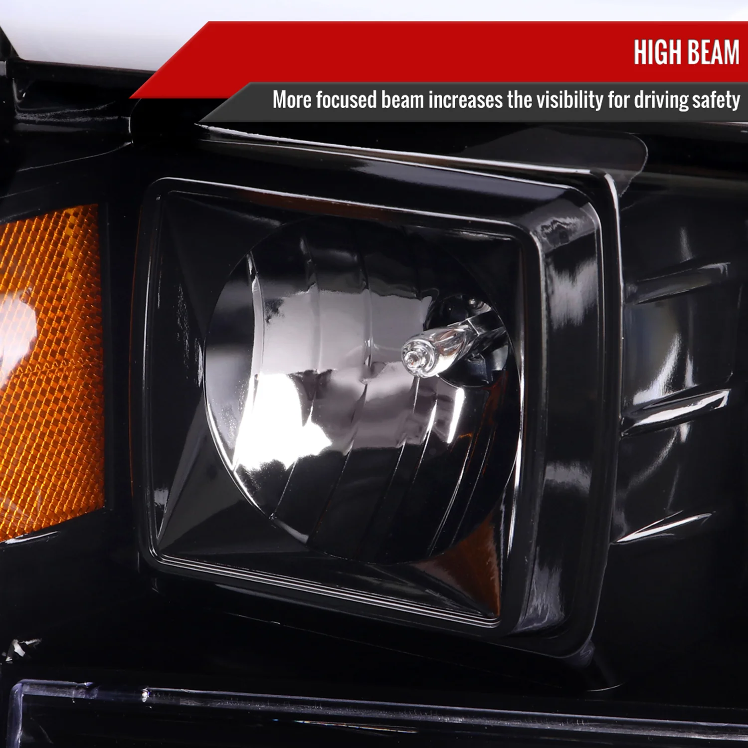 1999-2004 Ford F-250/350/450/550 /00-2004 Excursion LED Bar Headlights Black - Image 4