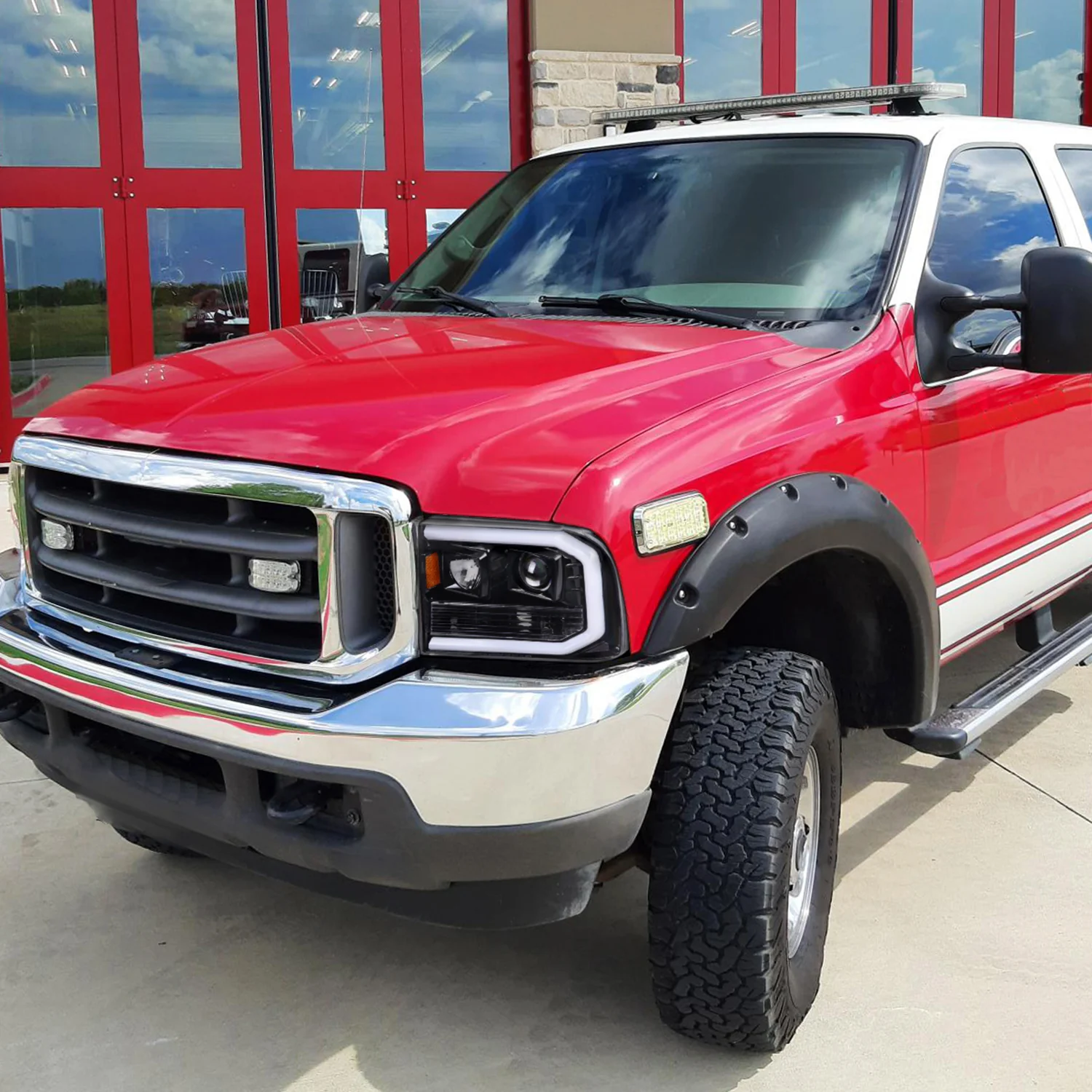 1999-2004 Ford F-250/350/450/550 /00-2004 Excursion LED Bar Headlights Black - Image 9