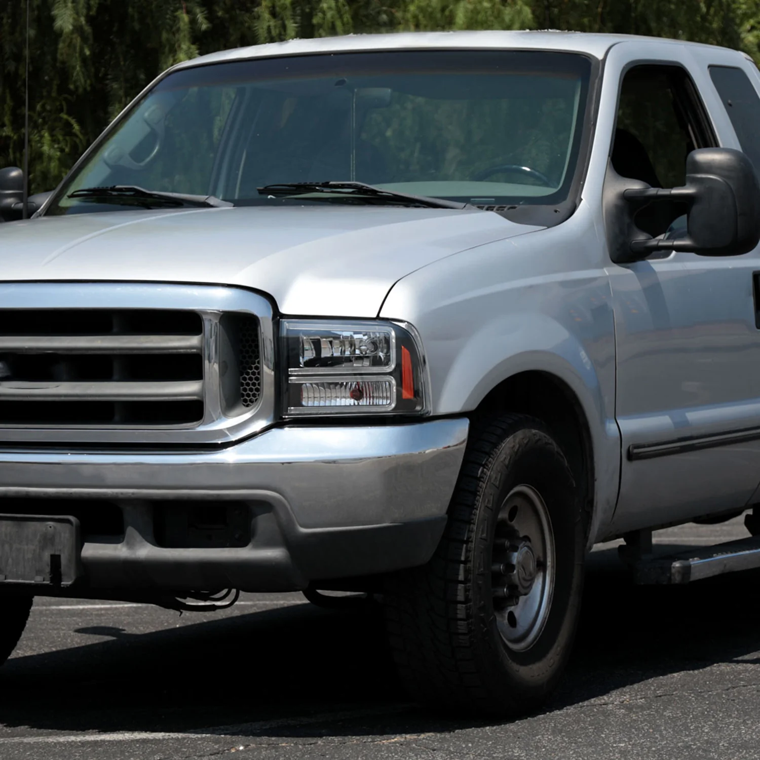 1999-2004 Ford F-250/350/450/550/Excursion Headlights Dual LED C-Bar Black - Image 10