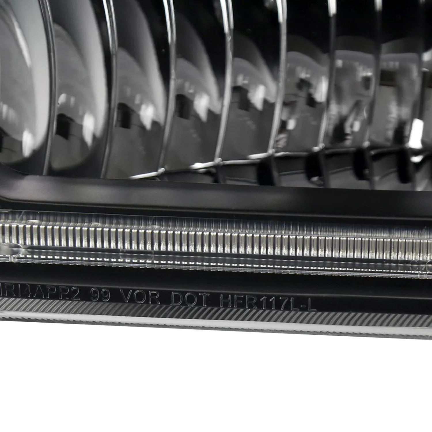 1999-2004 Ford F-250/350/450/550/Excursion Headlights Dual LED C-Bar Black - Image 7