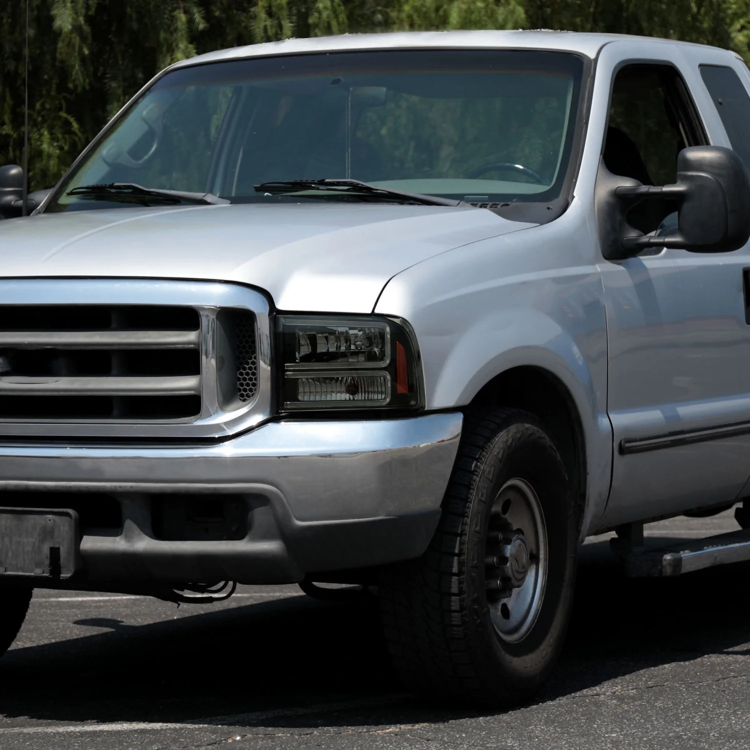 1999-2004 Ford F-250/350/450/550/Excursion Headlights Dual LED C-Bar Jet Black - Image 10