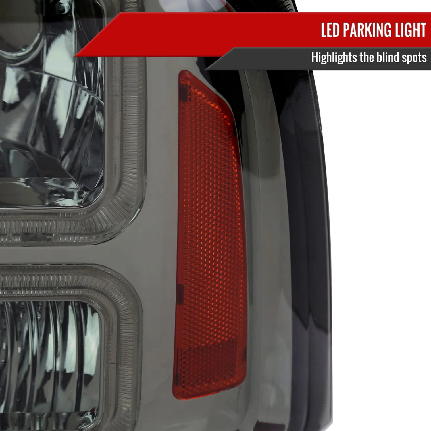 1999-2004 Ford F-250/350/450/550/Excursion Headlights Dual LED C-Bar Smoke - Image 6