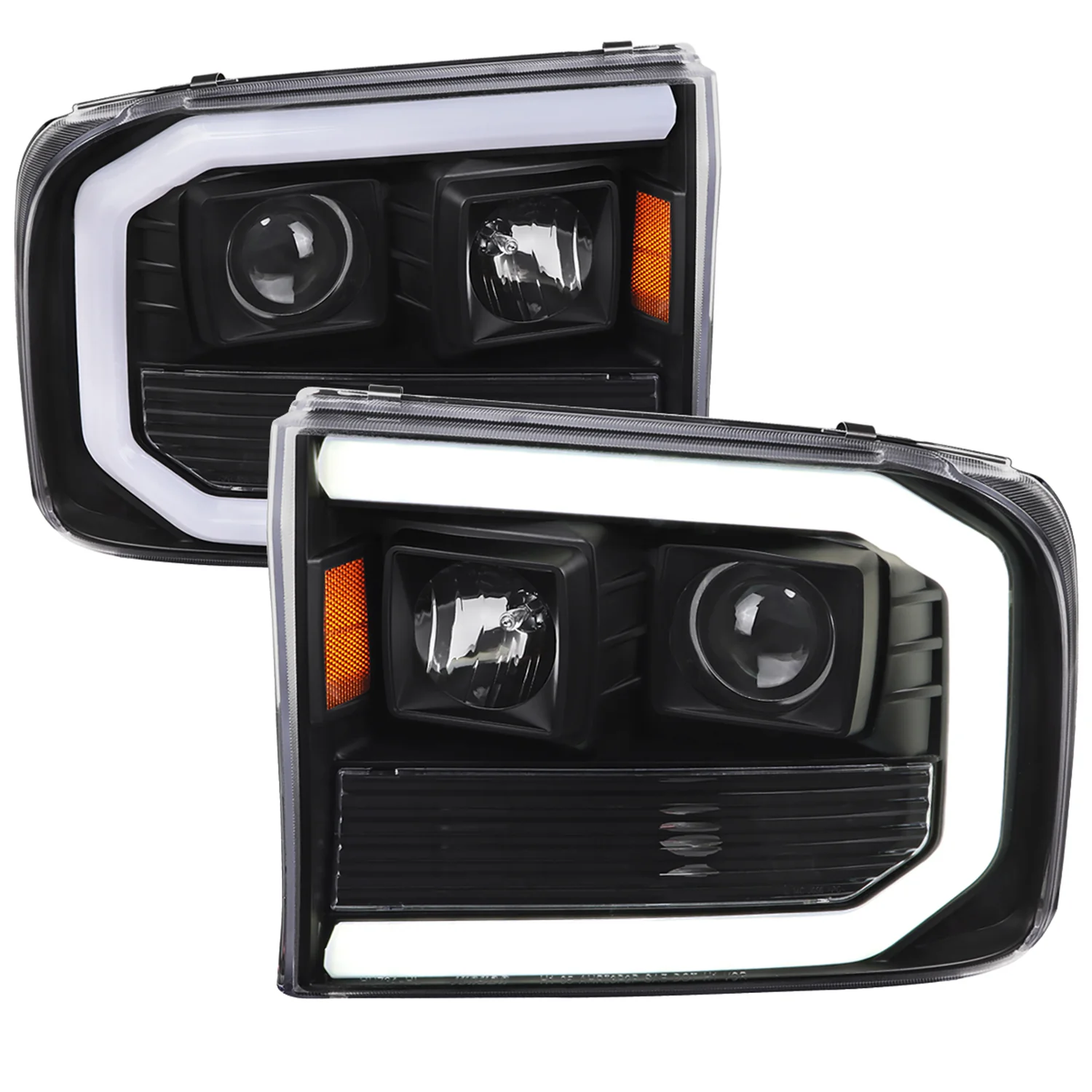 1999-2004 Ford F-250/350/450/550 /Excursion LED Bar Headlights LED Matte Black