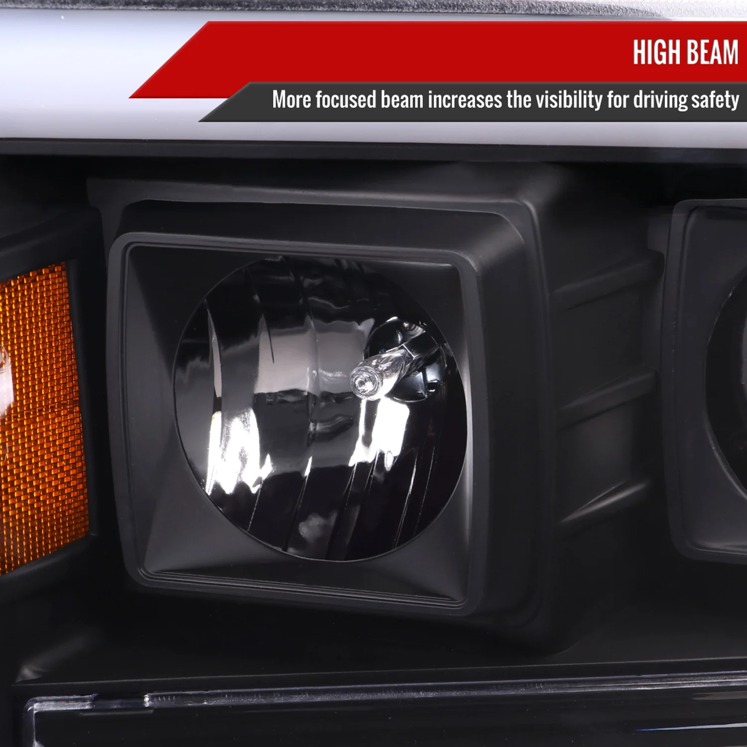 1999-2004 Ford F-250/350/450/550 /Excursion LED Bar Headlights LED Matte Black - Image 4