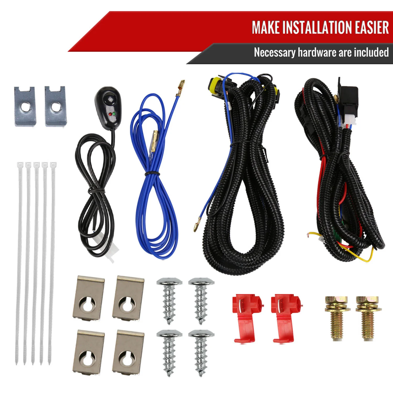 1999-2004 Ford Mustang 899 Fog Lights Kit Switch & Wiring Harness Chrome/Clear - Image 6