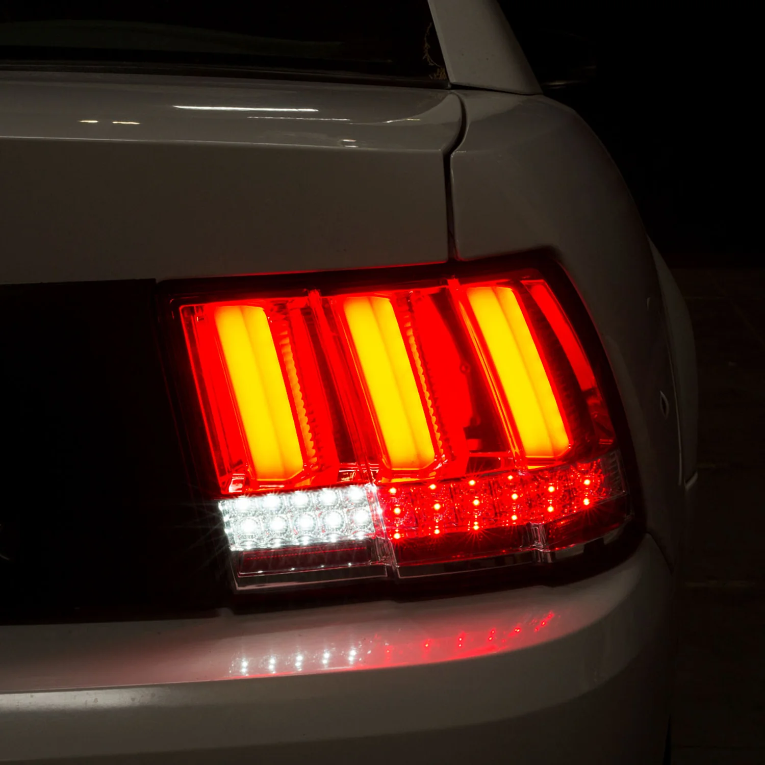 1999-2004 Ford Mustang Sequential LED Tail Lights Chrome/Red Smoke Lens - Image 10