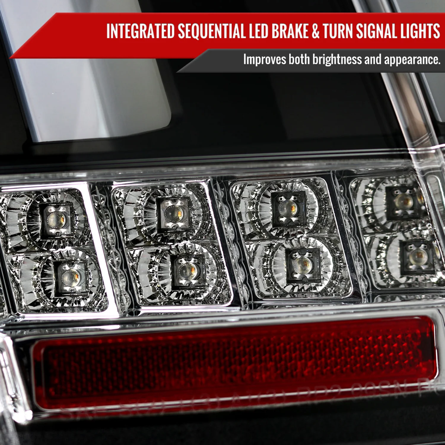 1999-2004 Ford Mustang Sequential LED Tail Lights Matte Black/Clear Lens - Image 4