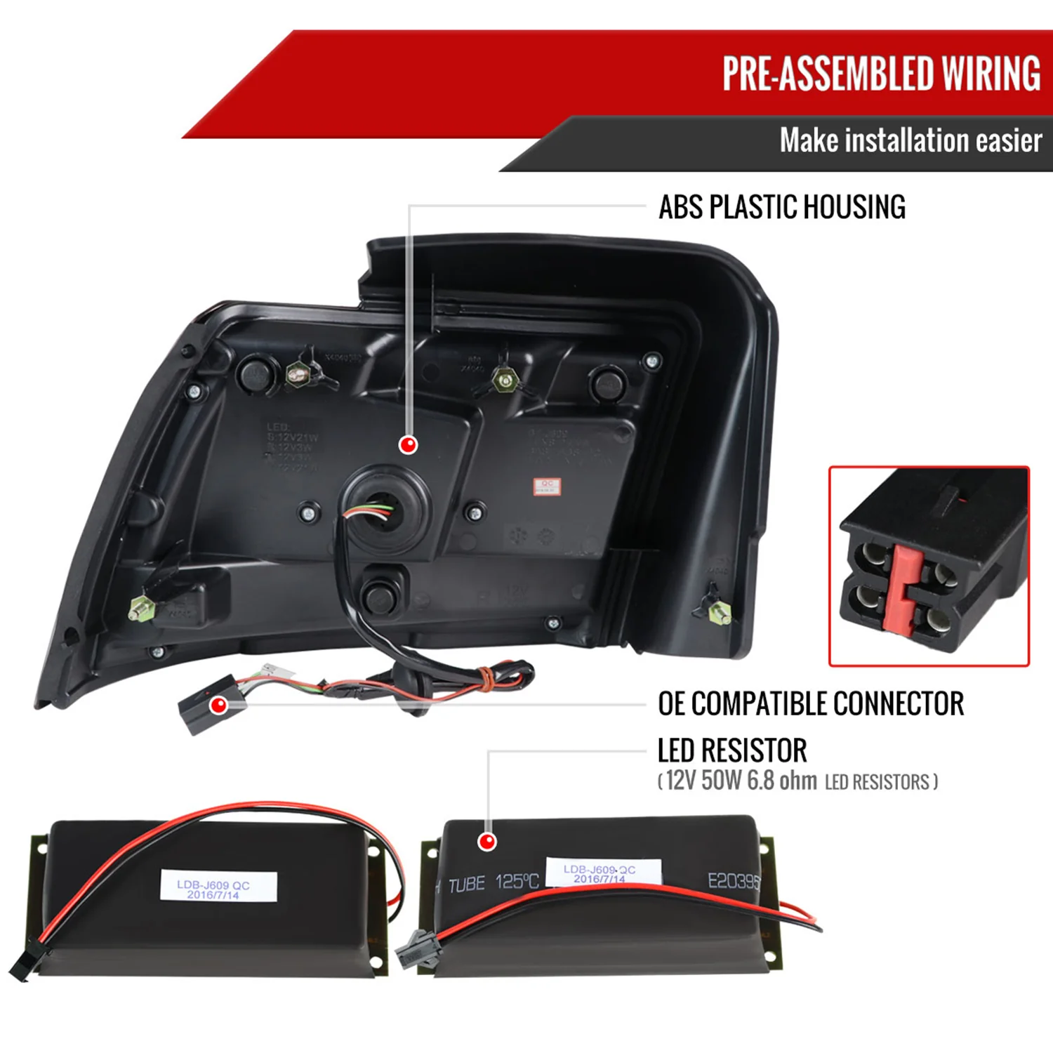 1999-2004 Ford Mustang Sequential LED Tail Lights Matte Black/Clear Lens - Image 7