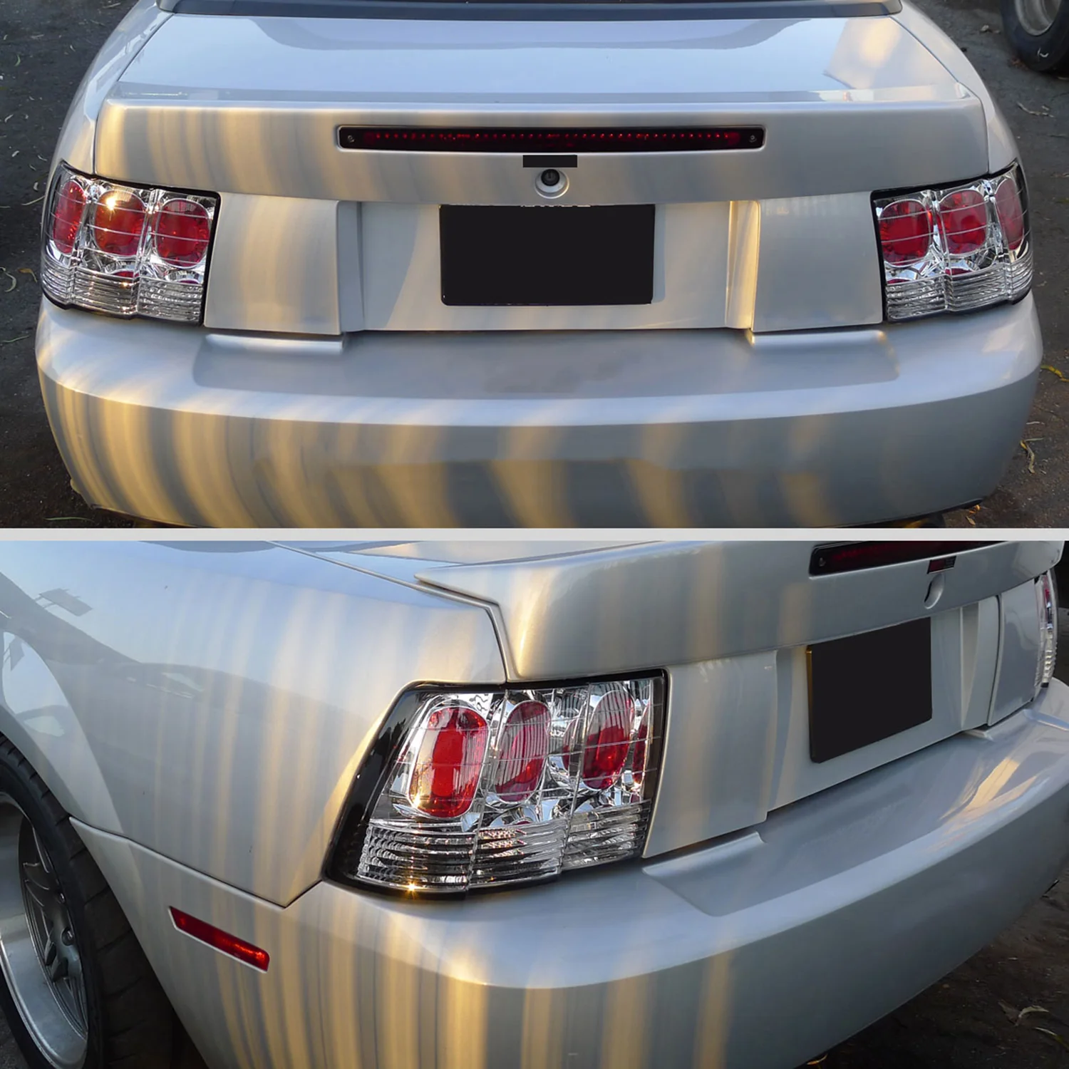 1999-2004 Ford Mustang Tail Lights Chrome Housing/Clear Lens - Image 10