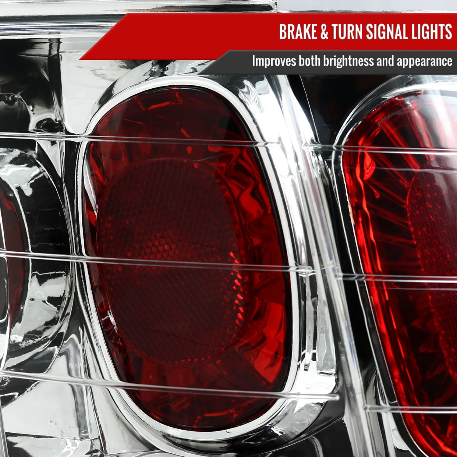 1999-2004 Ford Mustang Tail Lights Chrome Housing/Clear Lens - Image 3