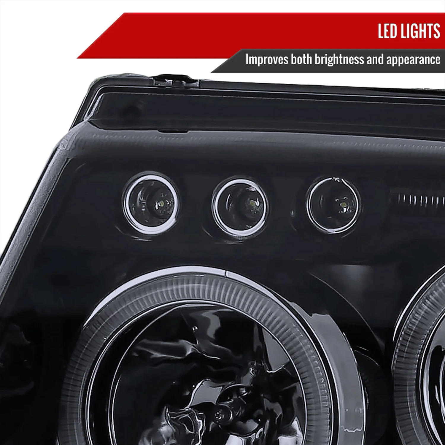 1999-2004 Jeep Grand Cherokee Dual Halo Projector Headlights Black/Smoke - Image 5