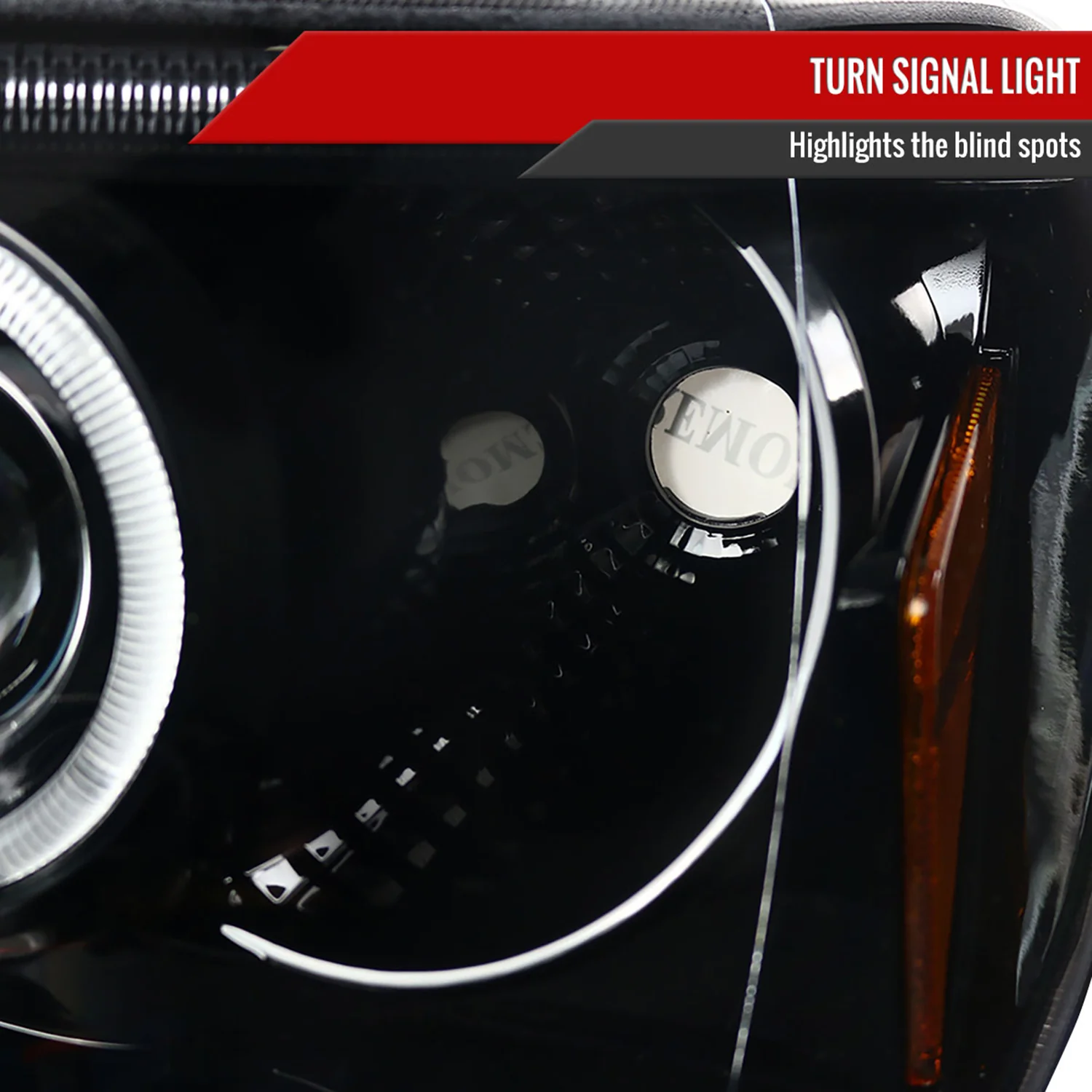 1999-2004 Jeep Grand Cherokee Dual Halo Projector Headlights Jet Black/Clear - Image 6