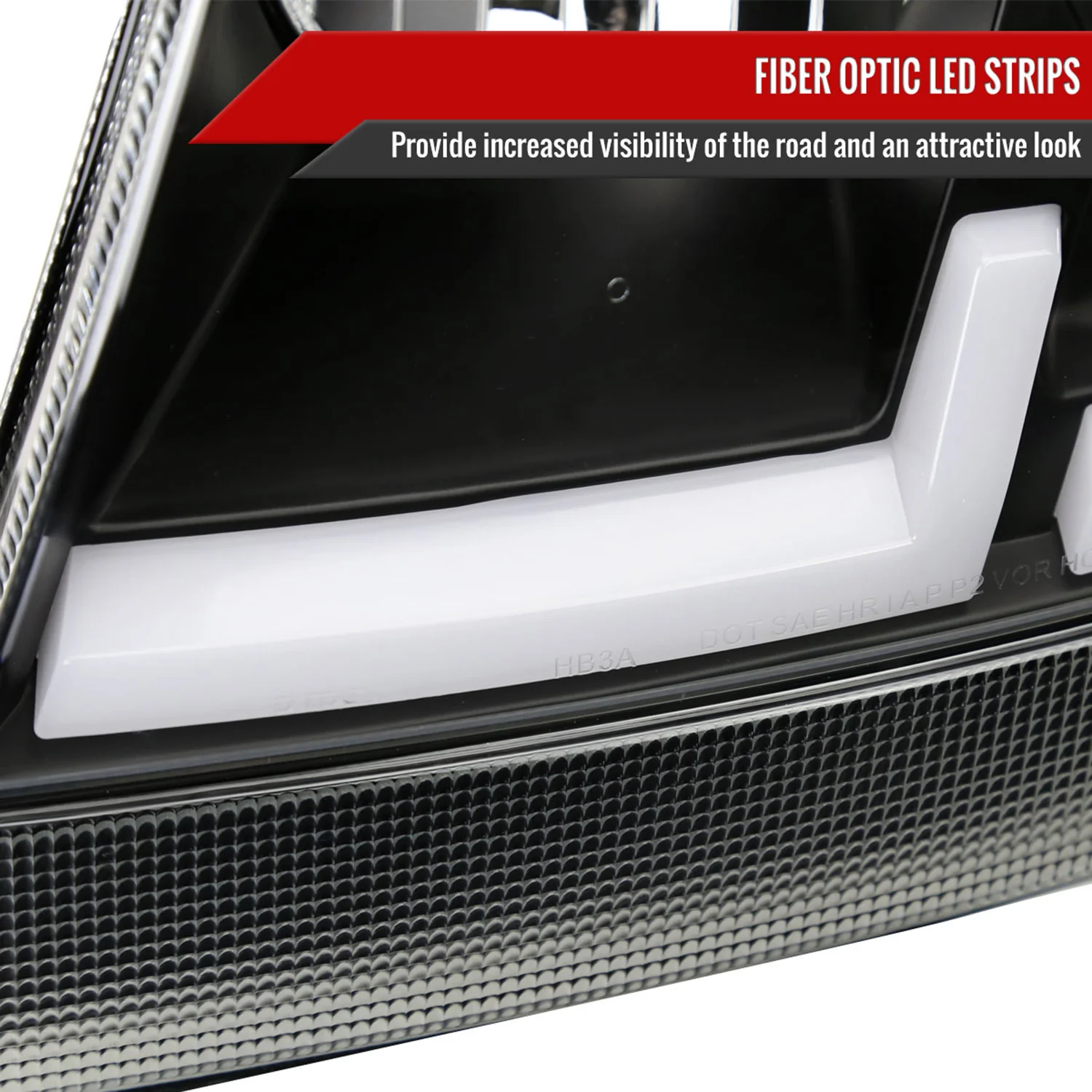 1999-2004 Jeep Grand Cherokee Factory Dual LED Bar Headlights Matt Black/Clear - Image 5
