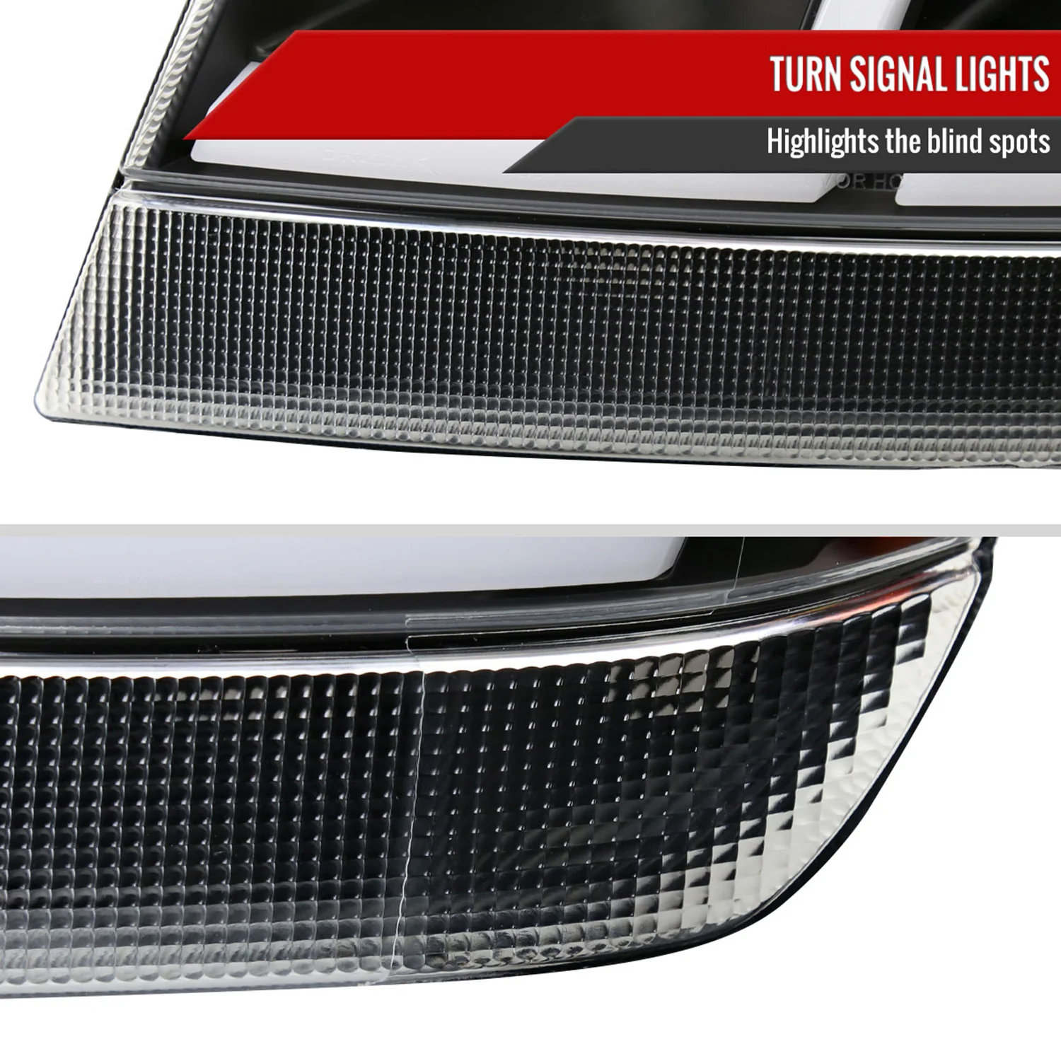 1999-2004 Jeep Grand Cherokee Factory Dual LED Bar Headlights Matt Black/Clear - Image 6
