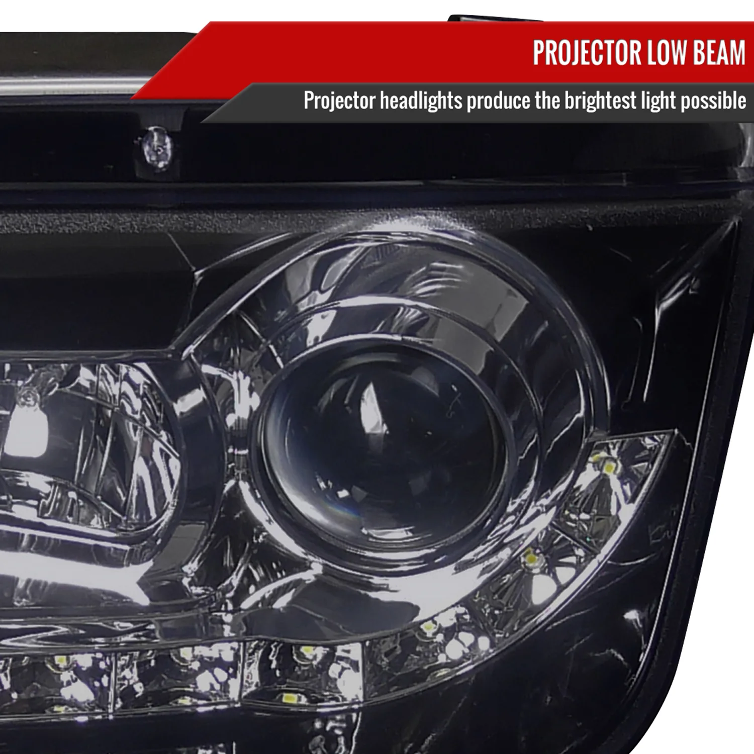 1999-2004 VW Jetta/Bora Projector Headlights R8 LED Light Black/Smoke Lens - Image 3