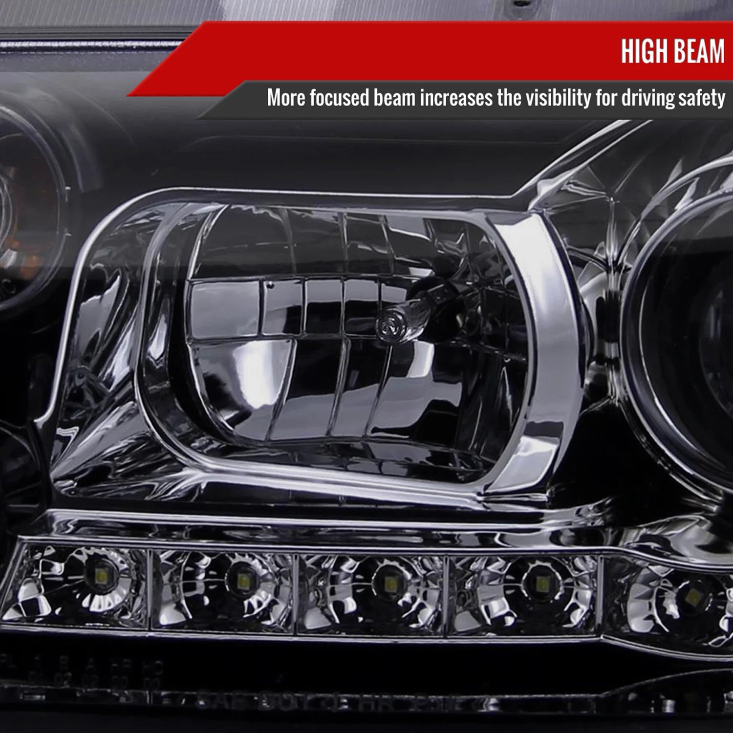 1999-2004 VW Jetta/Bora Projector Headlights R8 LED Light Black/Smoke Lens - Image 4