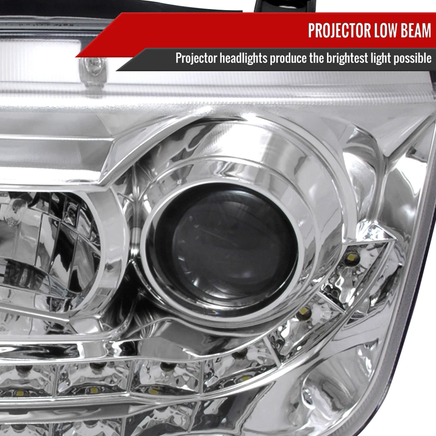 1999-2004 VW Jetta/Bora Projector Headlights R8 LED Light Strip Chrome - Image 3