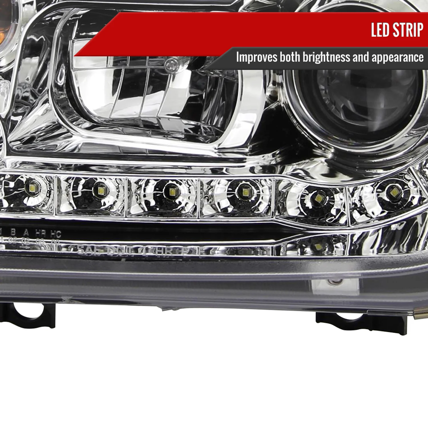 1999-2004 VW Jetta/Bora Projector Headlights R8 LED Light Strip Chrome - Image 5
