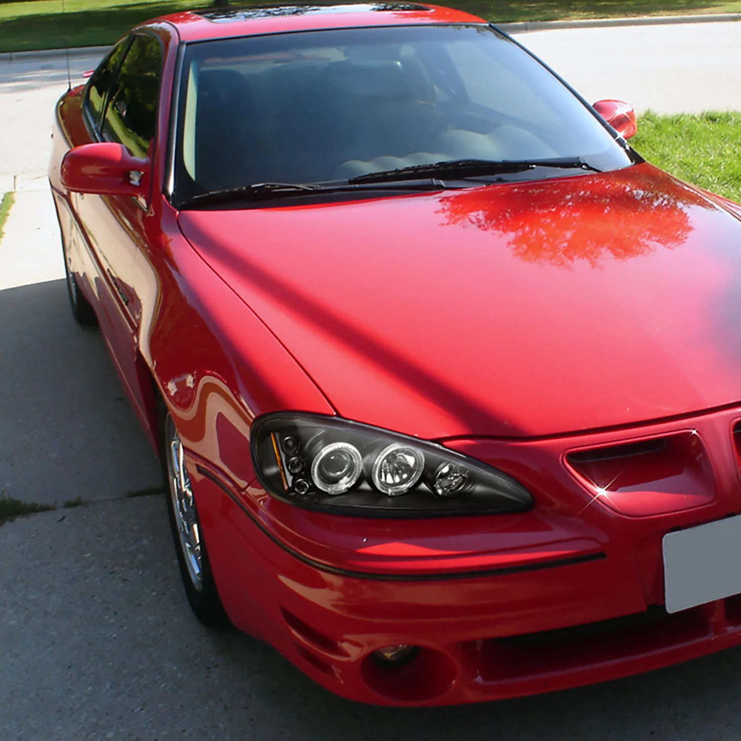 1999-2005 Pontiac Grand AM Dual Halo Projector Headlights Matte Black/Clear - Image 10