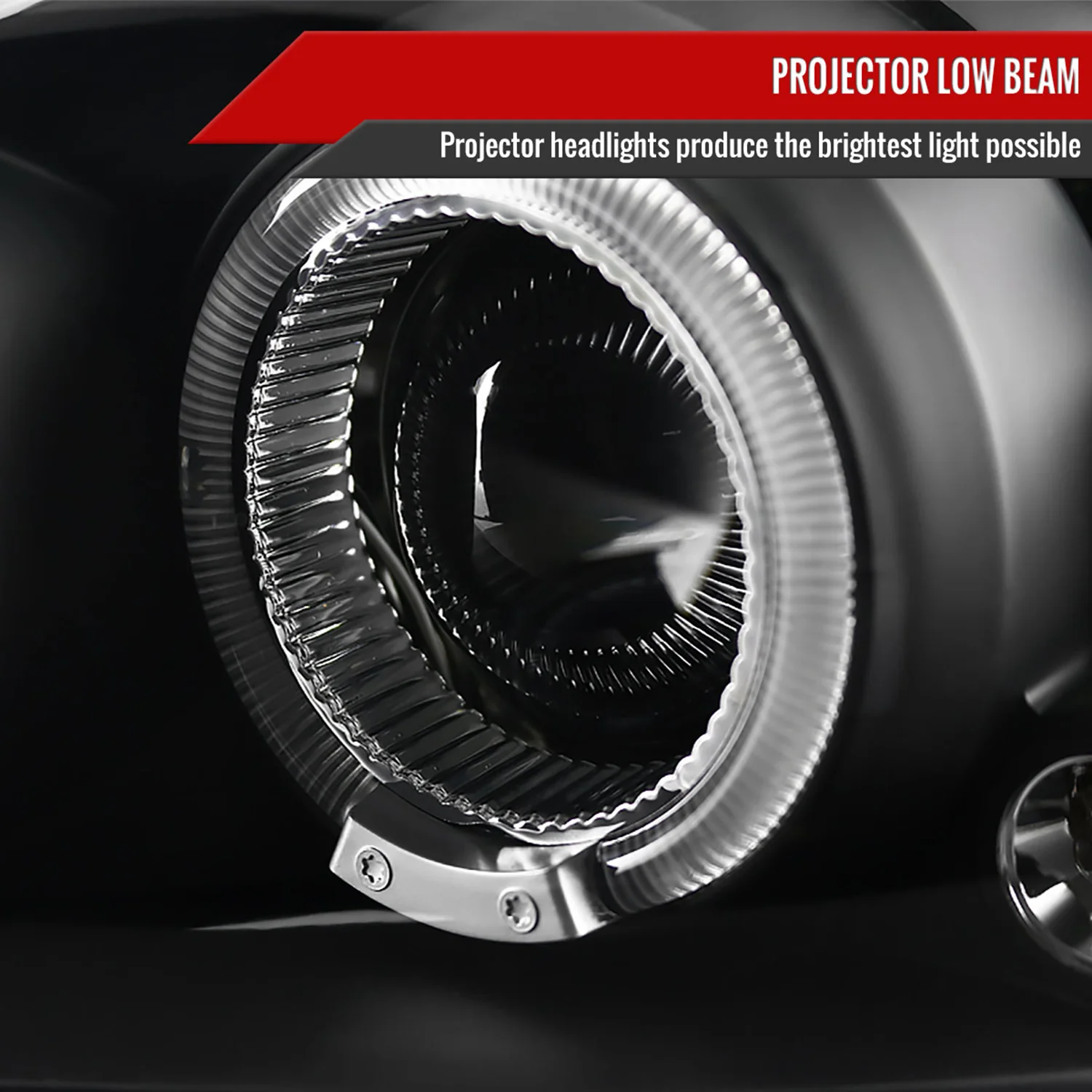 1999-2005 Pontiac Grand AM Dual Halo Projector Headlights Matte Black/Clear - Image 3