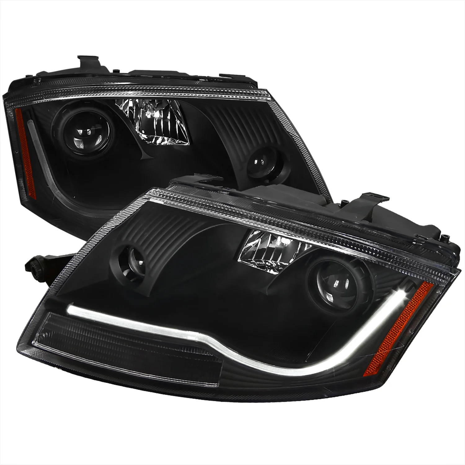 1999-2006 Audi TT LED Bar Projector Headlights Matte Black/Clear Lens