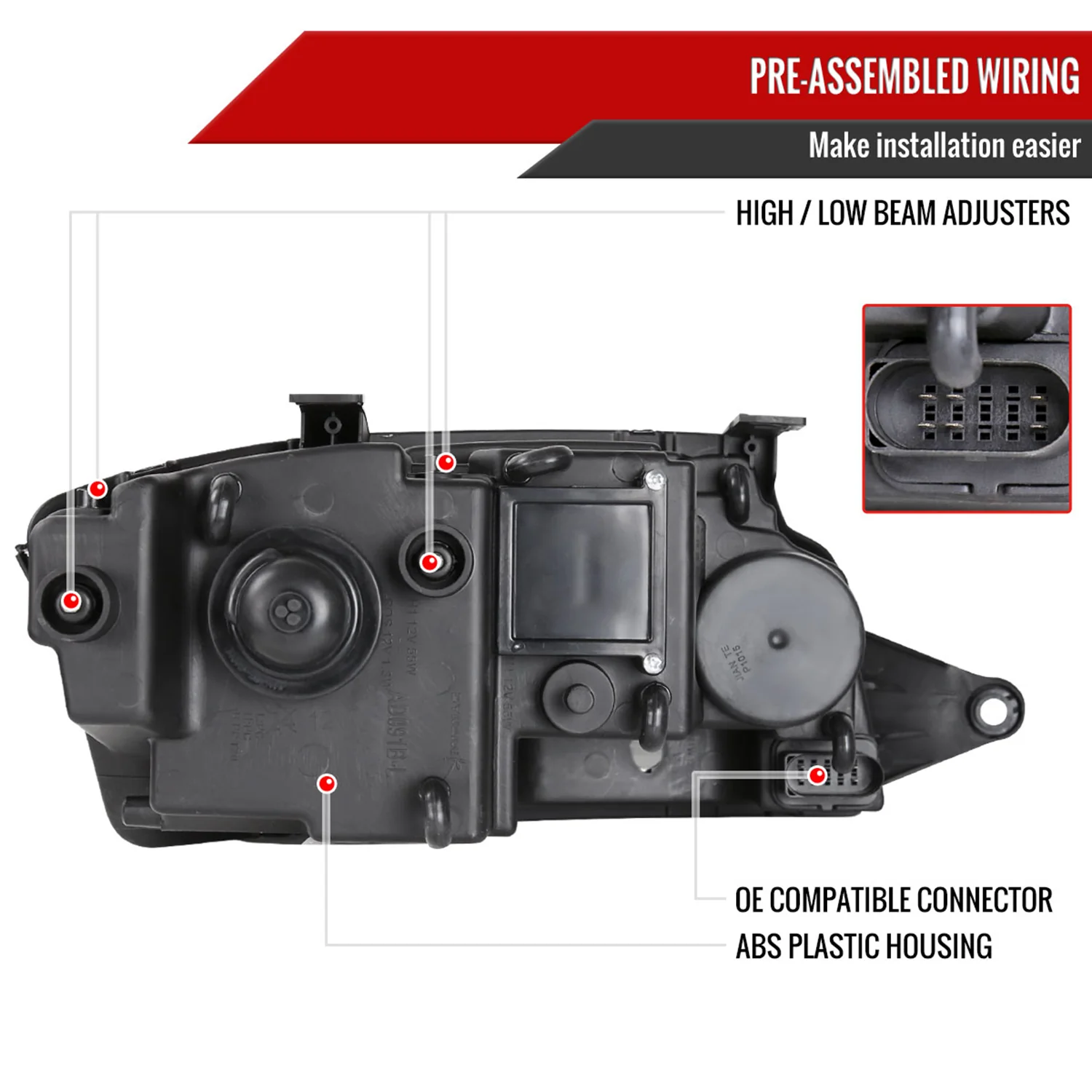1999-2006 Audi TT LED Bar Projector Headlights Matte Black/Clear Lens - Image 7