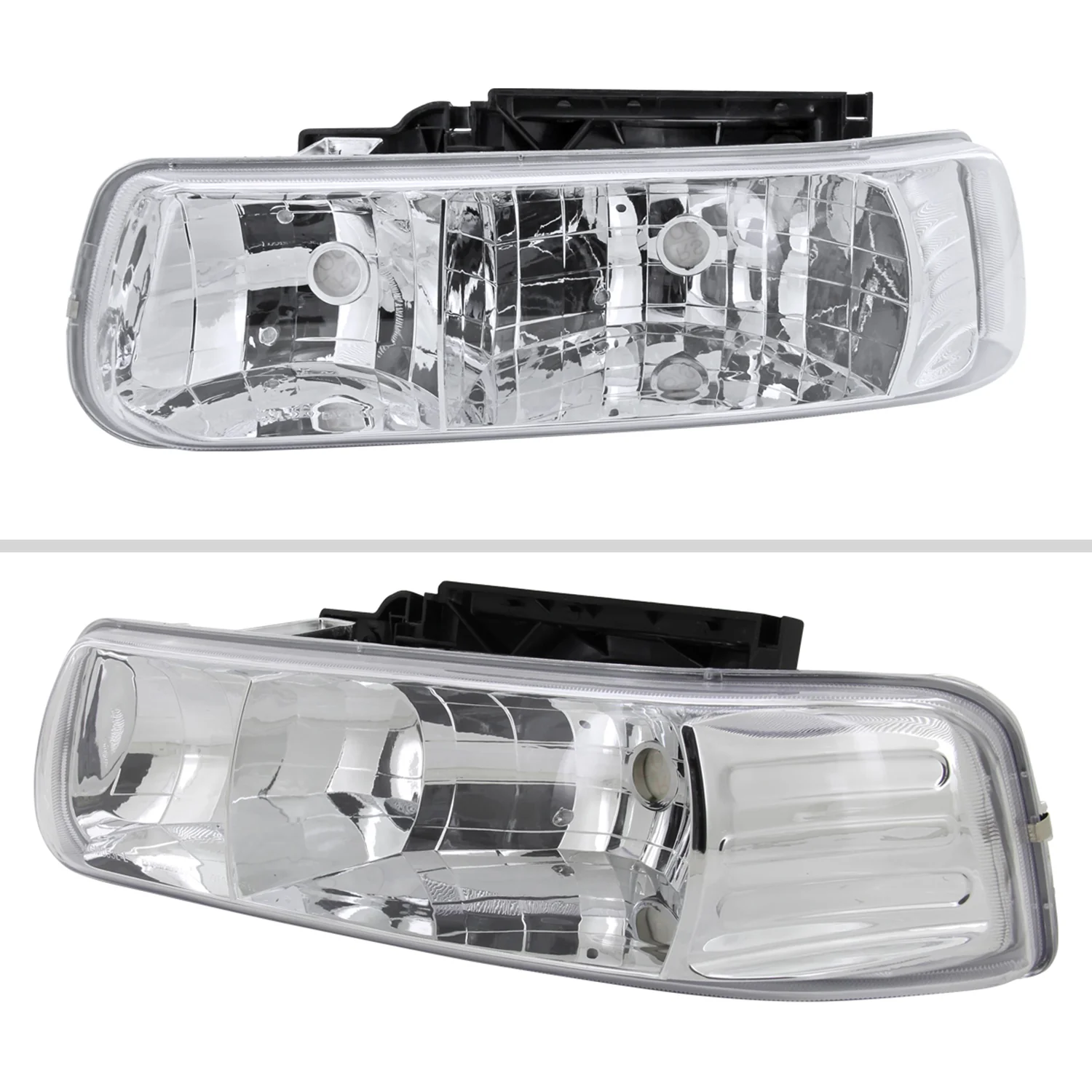 1999-2006 Chevy Silverado/Tahoe/Suburban Factory Style Headlights Chrome/Clear - Image 2