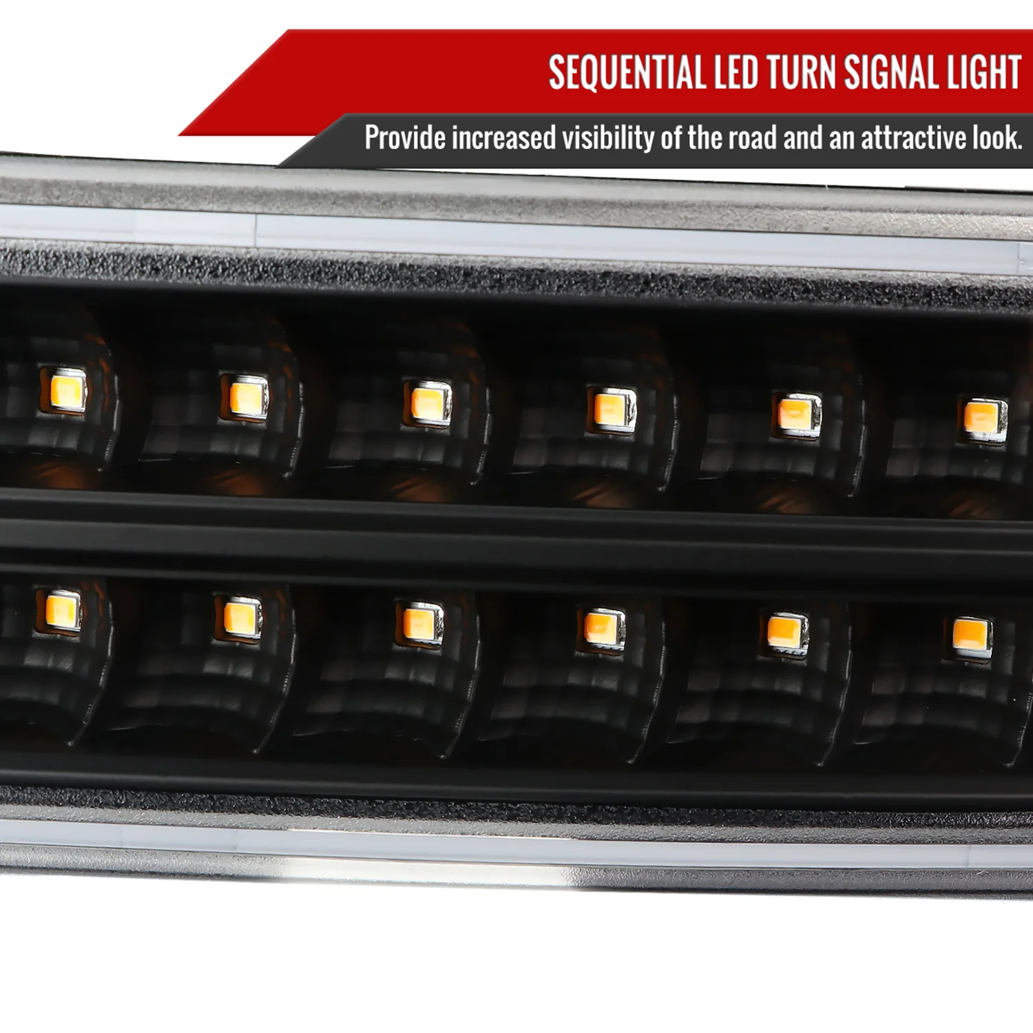 1999-2006 GMC Sierra/ Yukon/Yukon XL Dual Halo Headlights LED Matte Black - Image 8