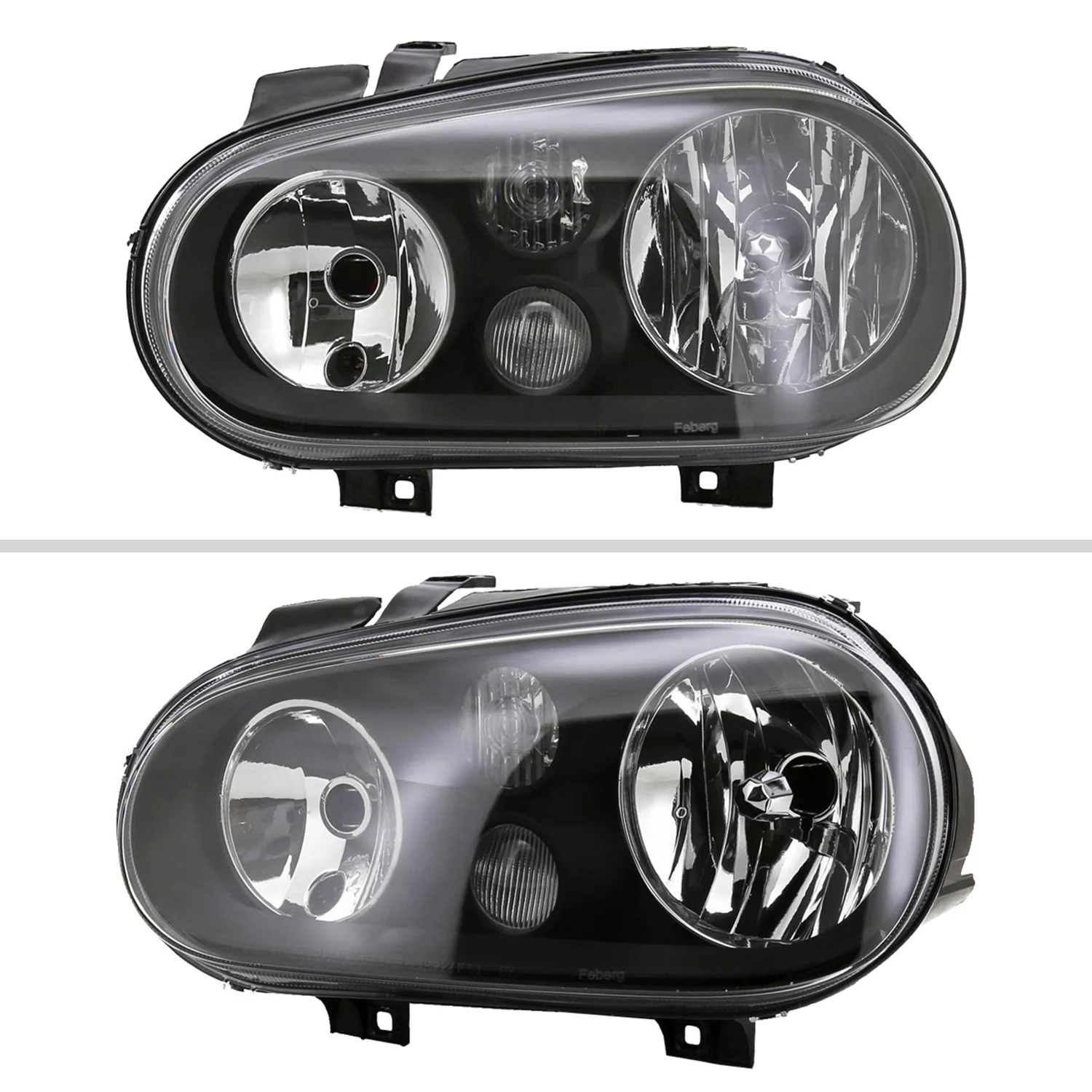 1999-2006 VW Golf Mk4 GTI/R32 Cabrio V2 Factory Headlights Matt Black - Image 2