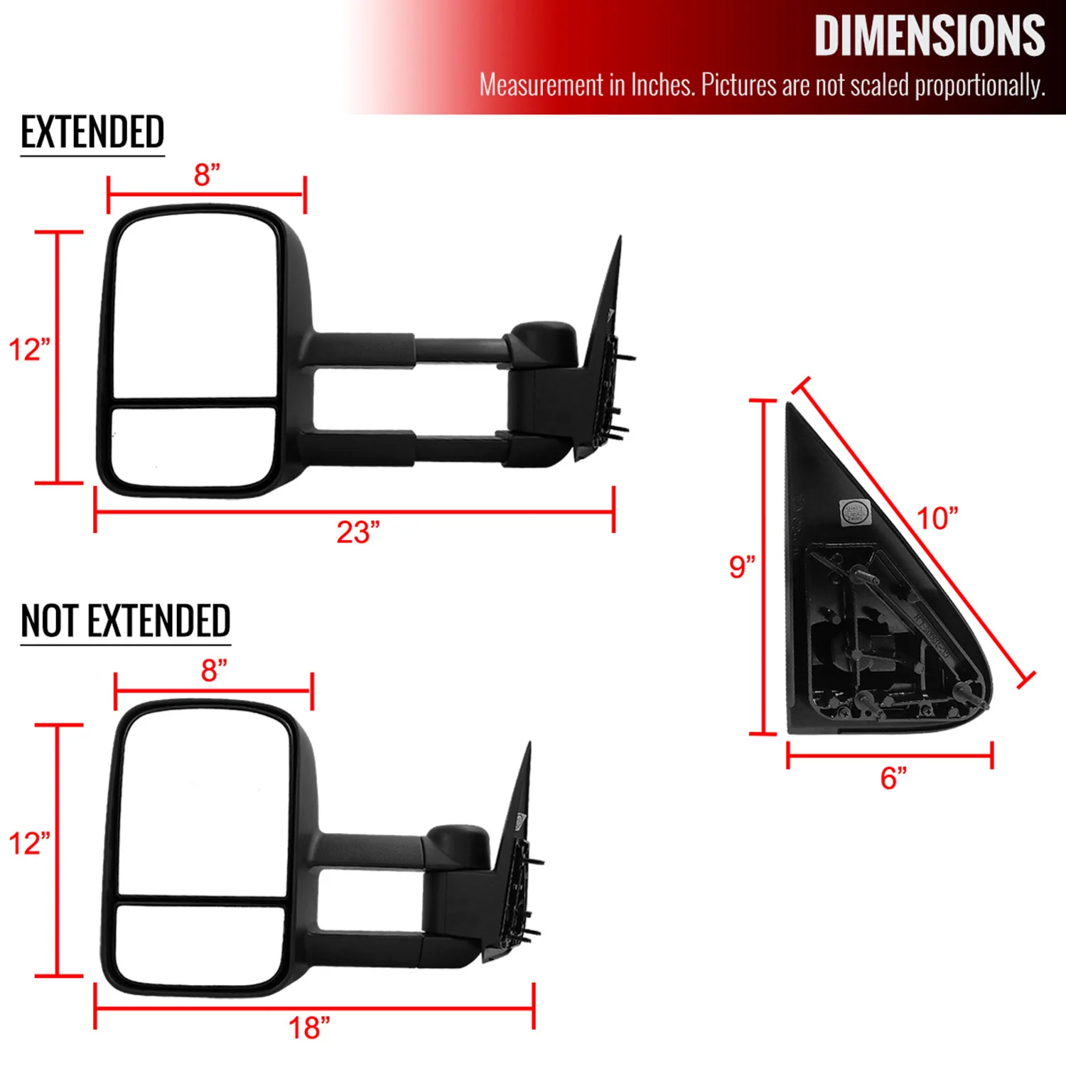 1999-2007 Chevy Silverado/Suburban/Sierra/Yukon XL Extendable Towing Mirrors - Image 8