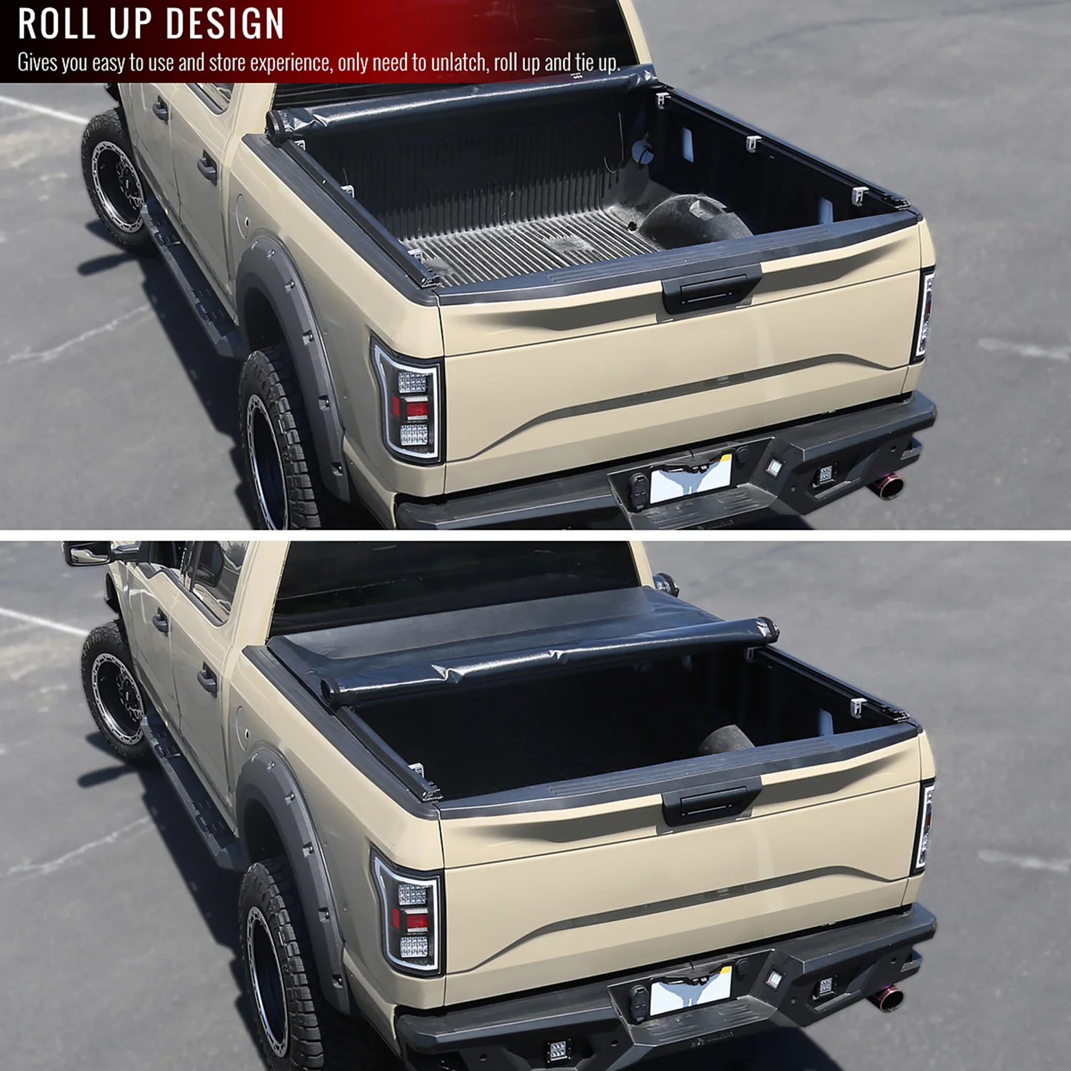 1999-2015 Ford F-250/F-350 SuperDuty 78" Short Bed Roll Up Tonneau Cover - Image 3